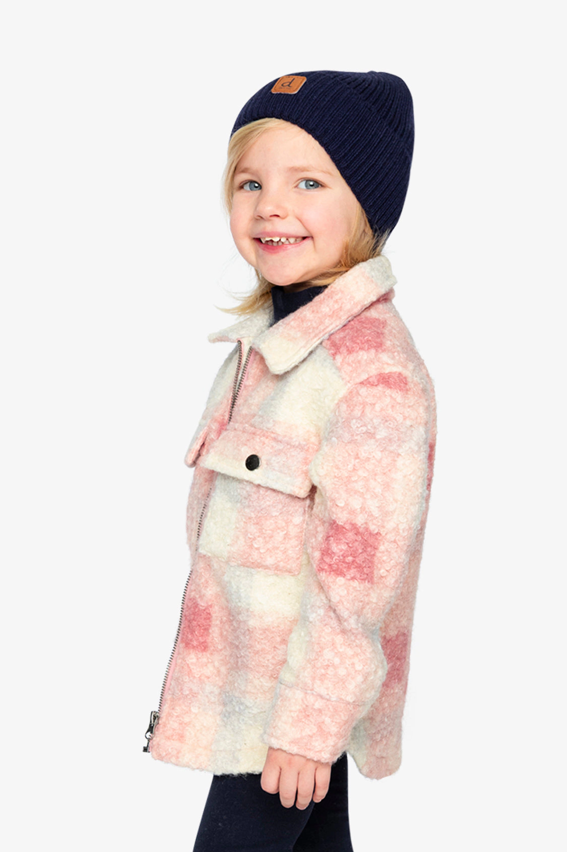Deux par Girls Zipped Plaid Overshirt with Chest Pockets
