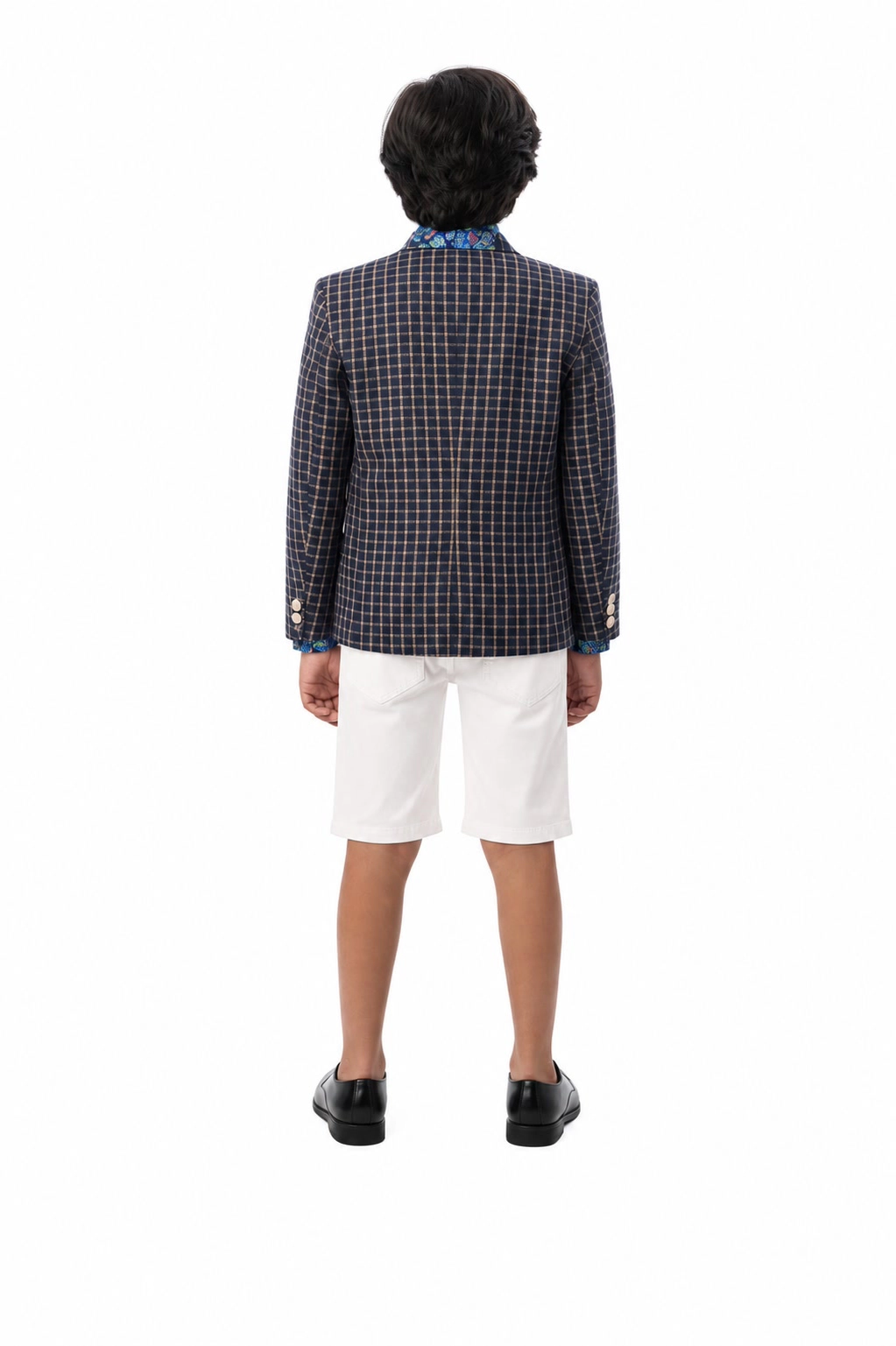 Elie Balleh Boys Slim Fit Plaid Blazer
