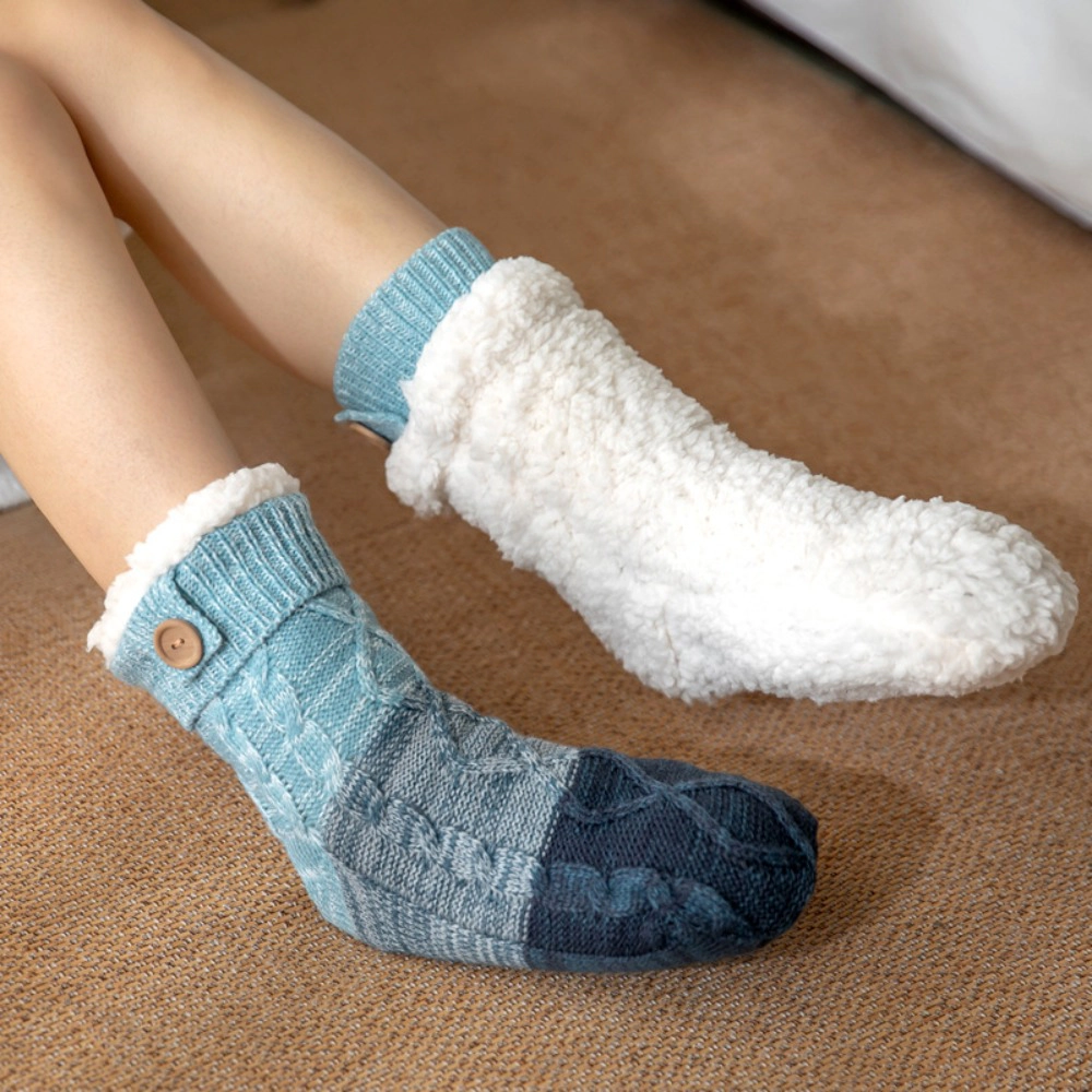 Wardrobe Whimsy Women Slipper Socks Non Slip Fuzzy Thick Warm Cabin Grips