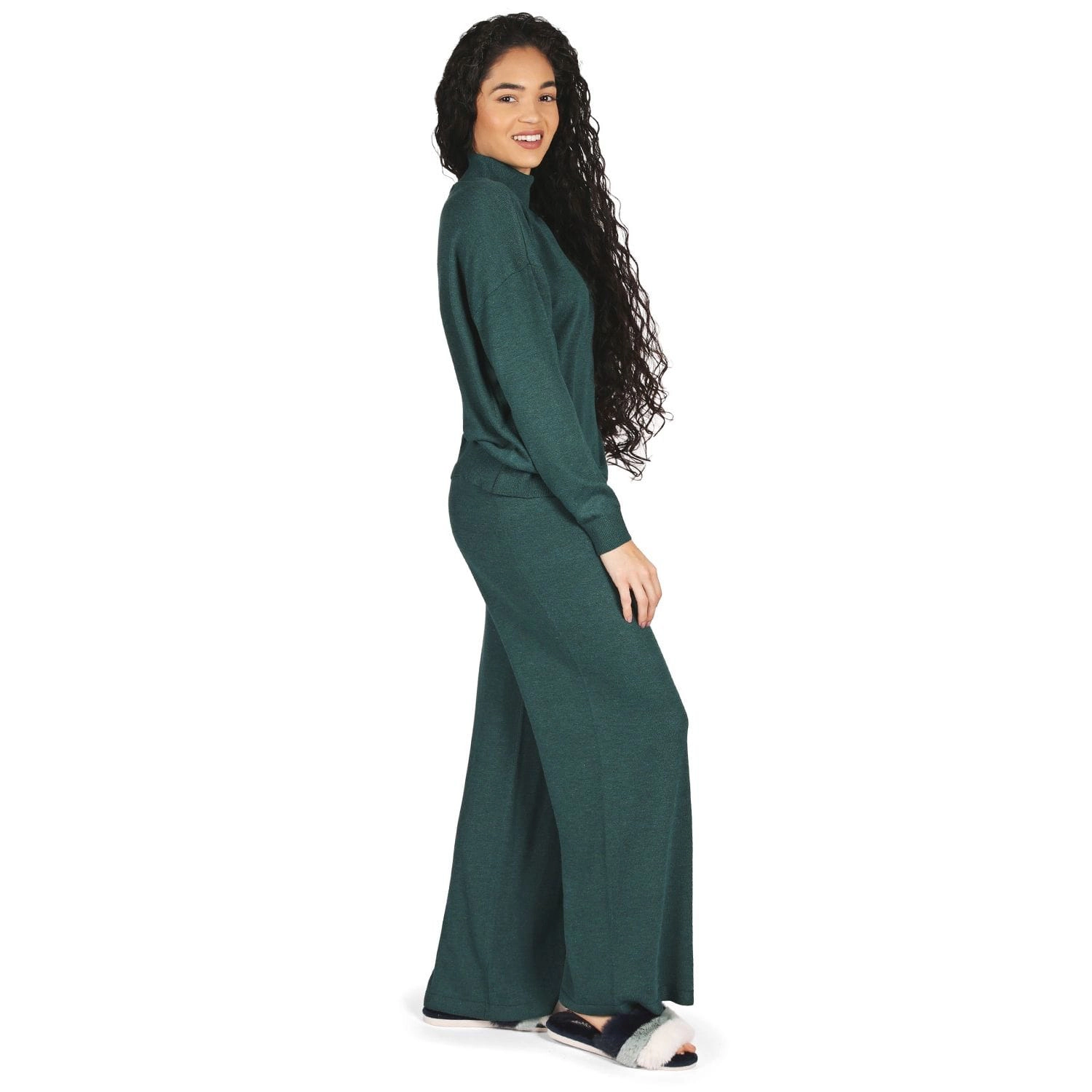 MeMoi Women's Turtleneck Sweater and Knit Pants Lounge Set