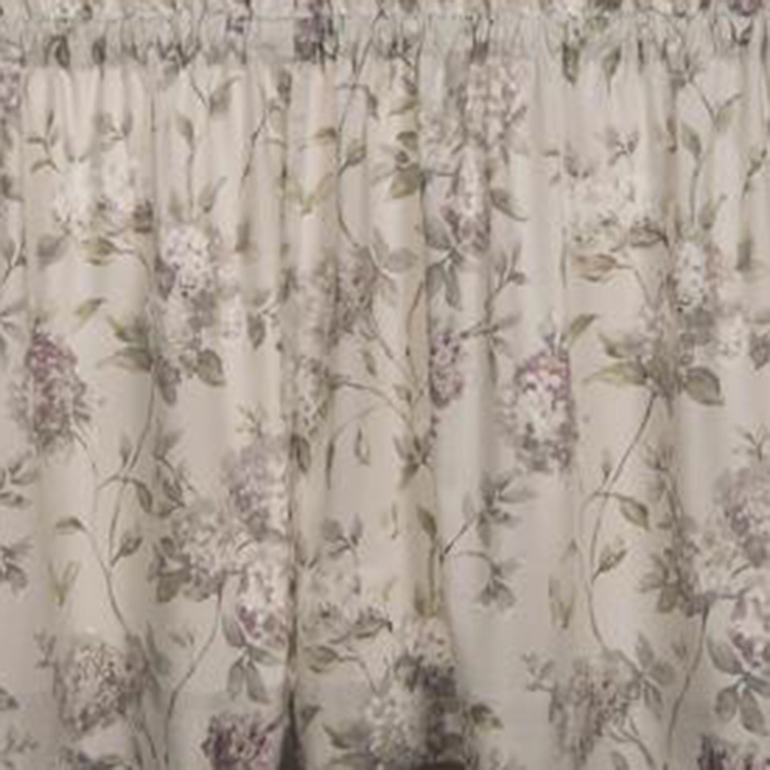 Ellis Curtain Abigail Design Printed Room Darkening 2-Piece Window Rod Pocket Pair Set With 2 Tiers 56x36" Lilac