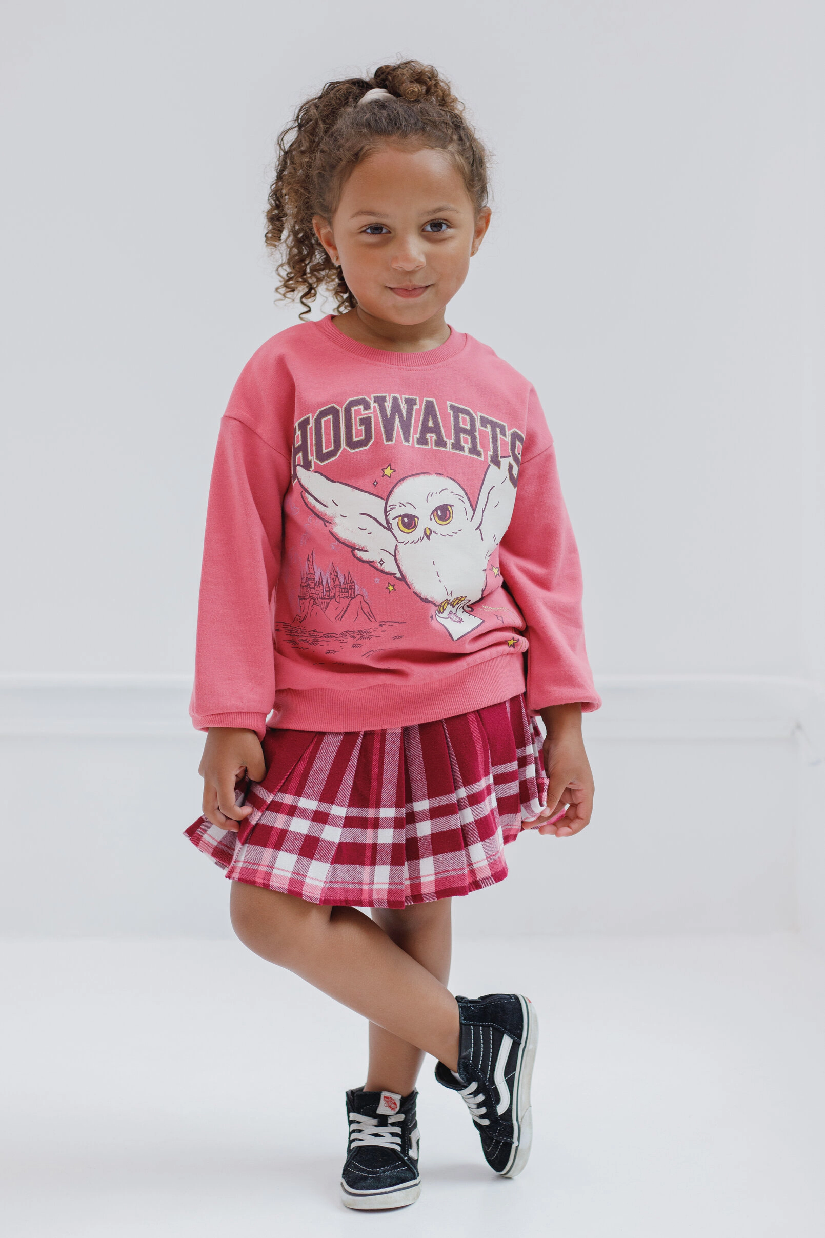 Harry Potter Hedwig Girls' 2-Piece Fleece Sweatshirt and Pleated Skirt Set