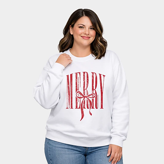 Simply Sage Market - Women's Plus Sweatshirt - Merry Arched Bow - JCPenney