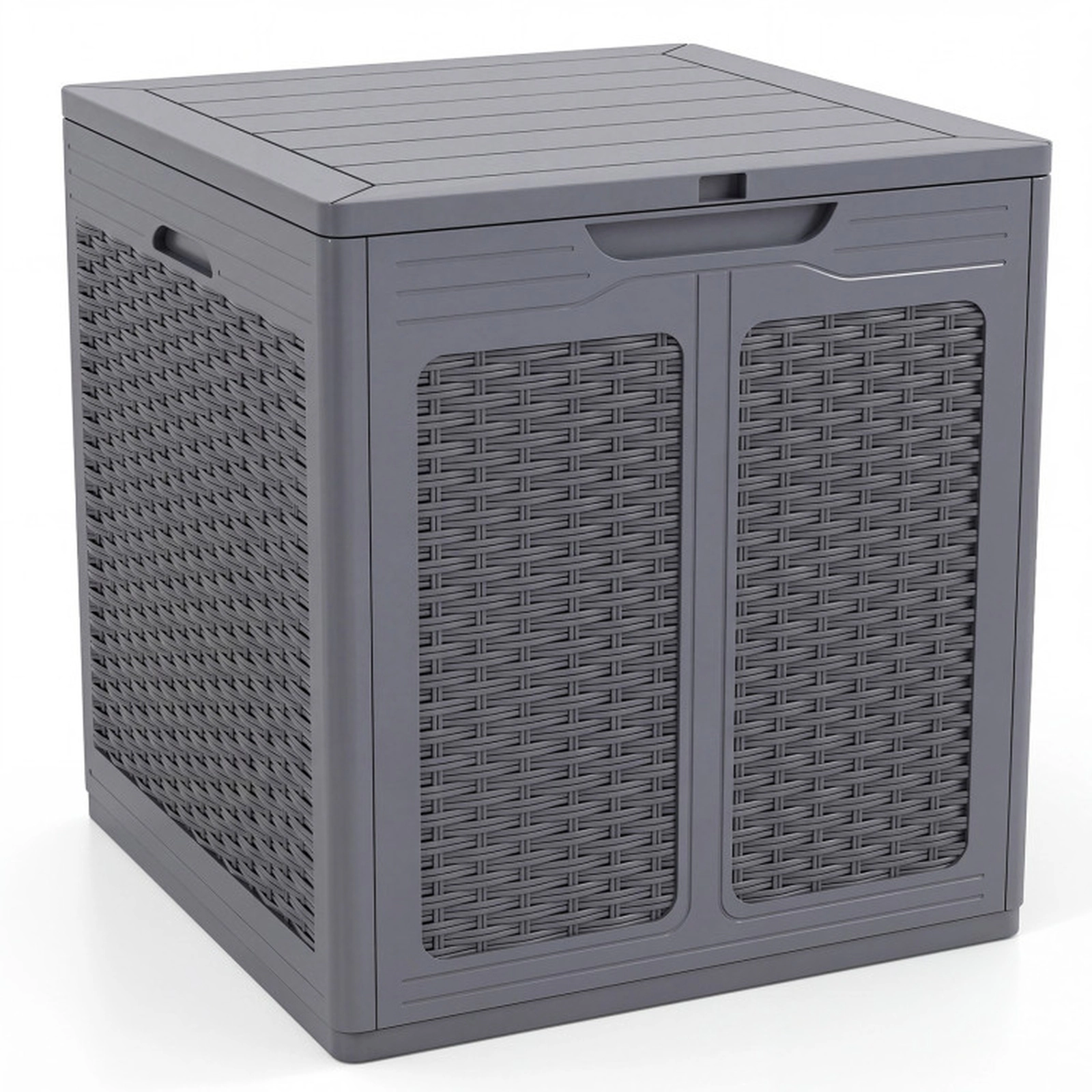 SUGIFT 39 Gallon Deck Box with Lockable Lid 180-lb Capacity Package Delivery Box Black/Brown