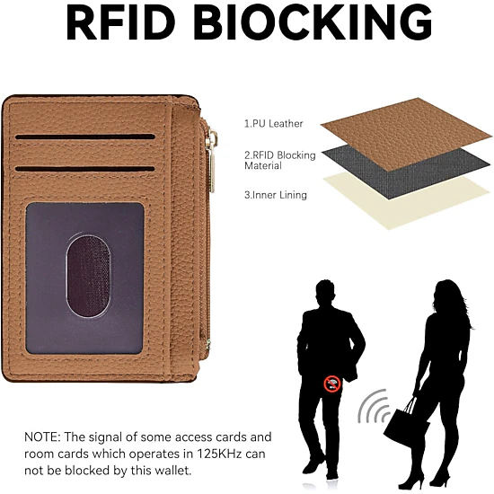 SS Design Women's Slim RFID Card Holder Wallet Brown, Color: Brown ...