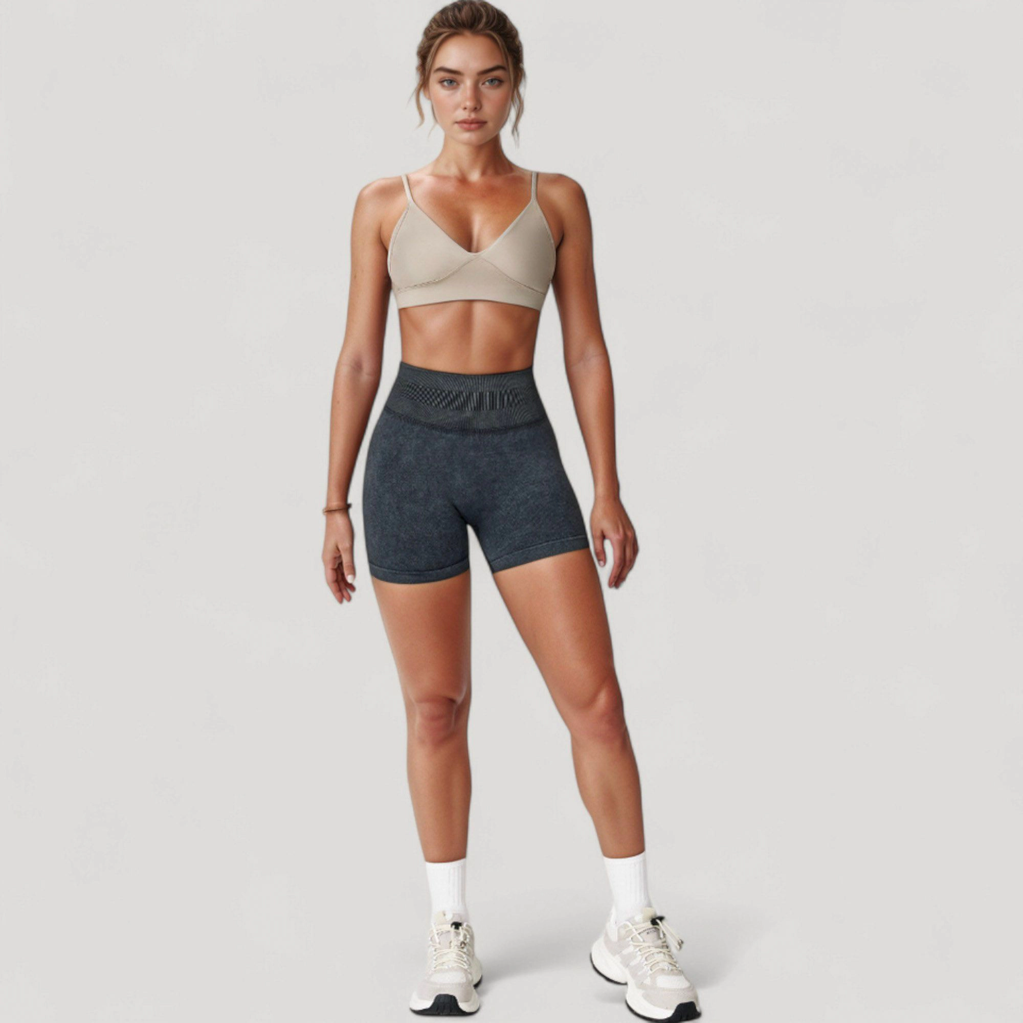 Anna-Kaci Women's Ribbed Seamless Biker Shorts with Stretch Fabric and Smooth Fit