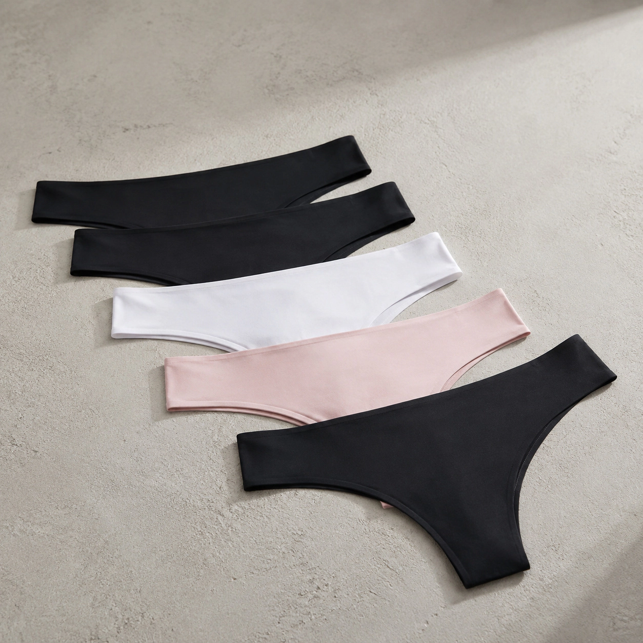 WZK Womens 5-Pack Seamless No Show Workout Soft Breathable Thong Underwear