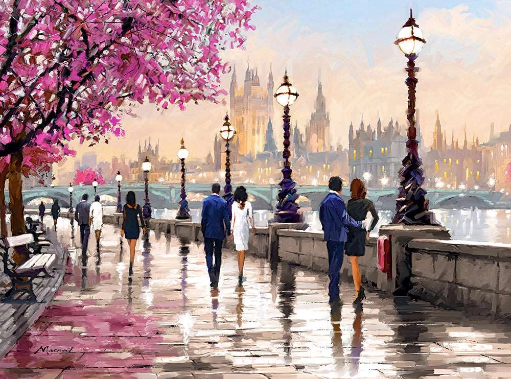 CASTORLAND 2000 Piece Jigsaw Puzzles, Along the River, Art. Puzzle, paintings puzzle, Adult Puzzles, C-200566-2