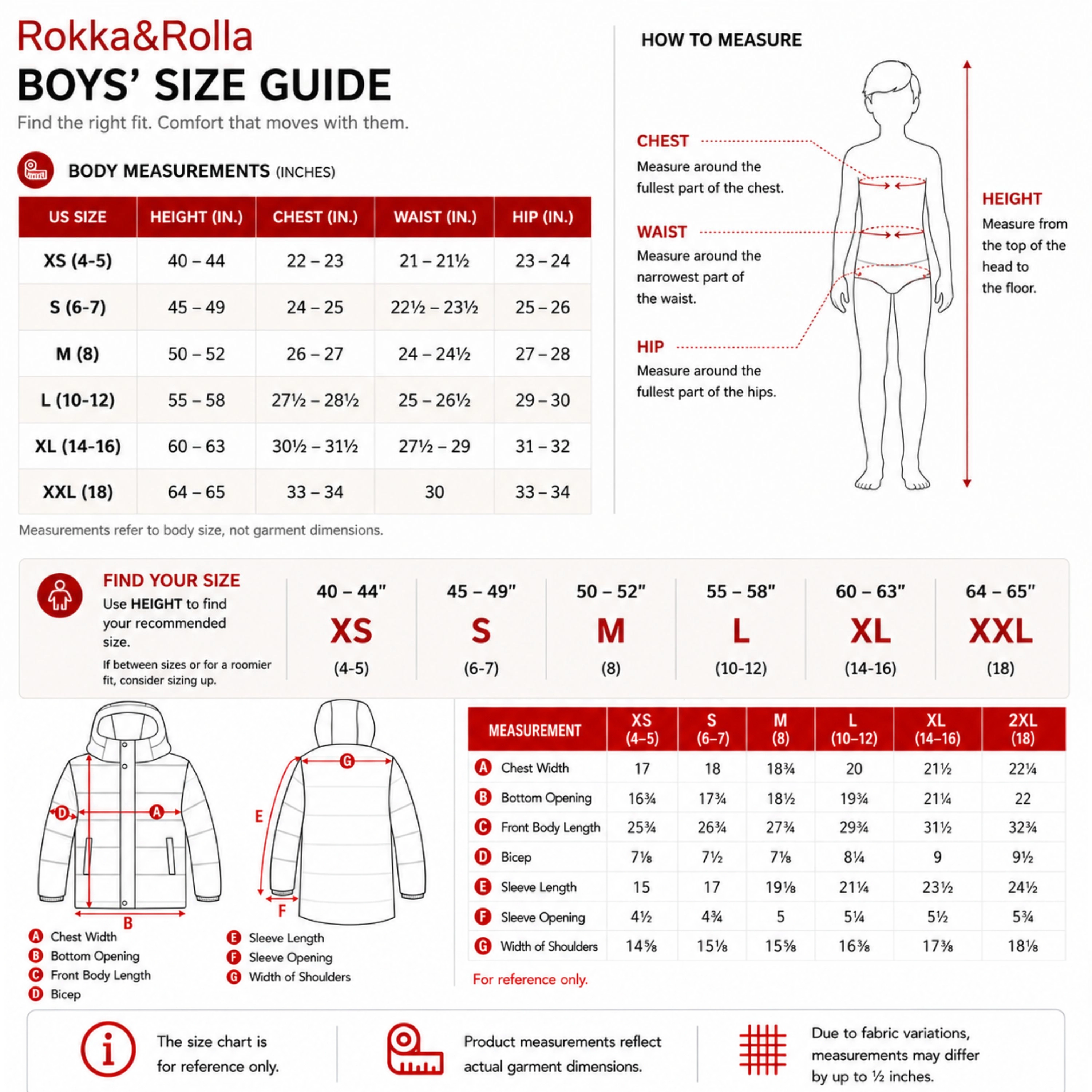 Rokka&Rolla Little & Big Kid Boys Parker Hooded Mid-Length Puffer Jacket