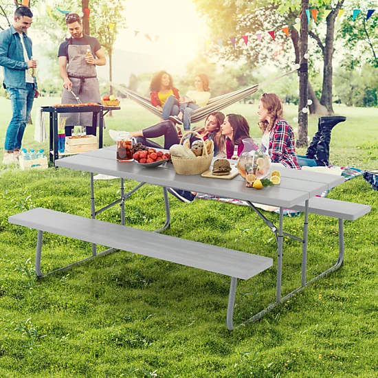 SUGIFT 47-Inch Aluminum Roll-Up Camping Table, 220-Lb Capacity, Mesh Basket and Carry Bag