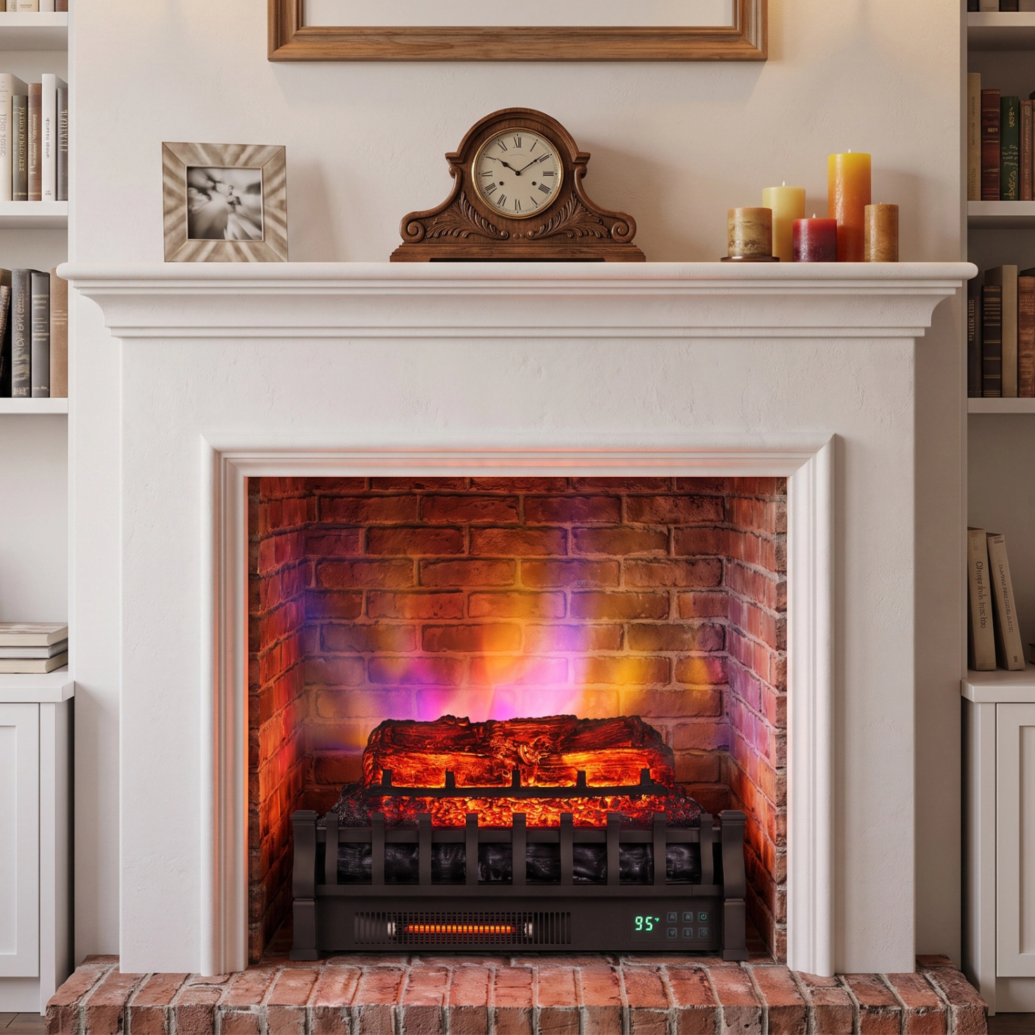 LJG 23" WiFi Fireplace Insert Pinewood Set with App and Remote