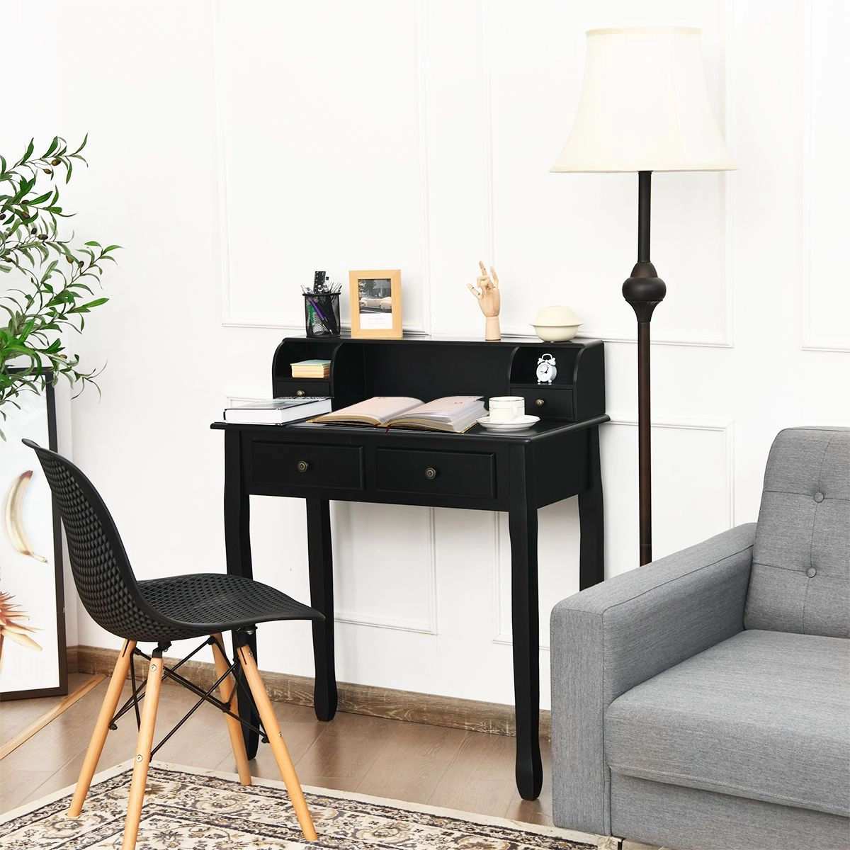 SlickBlue Home Office Desk with Removable Organizer and Drawers