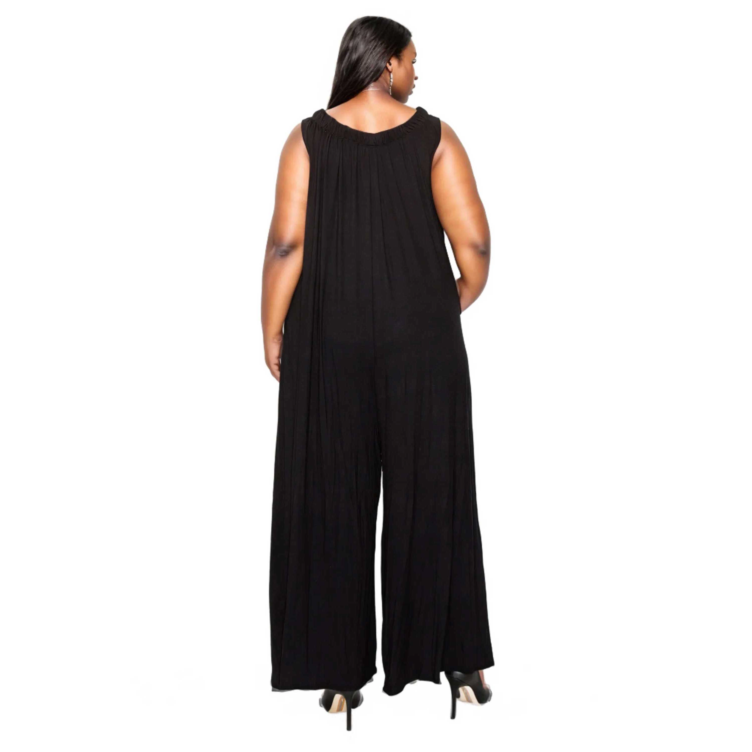 L I V D Women's Plus Olson Wide Leg Pocket Jumpsuit