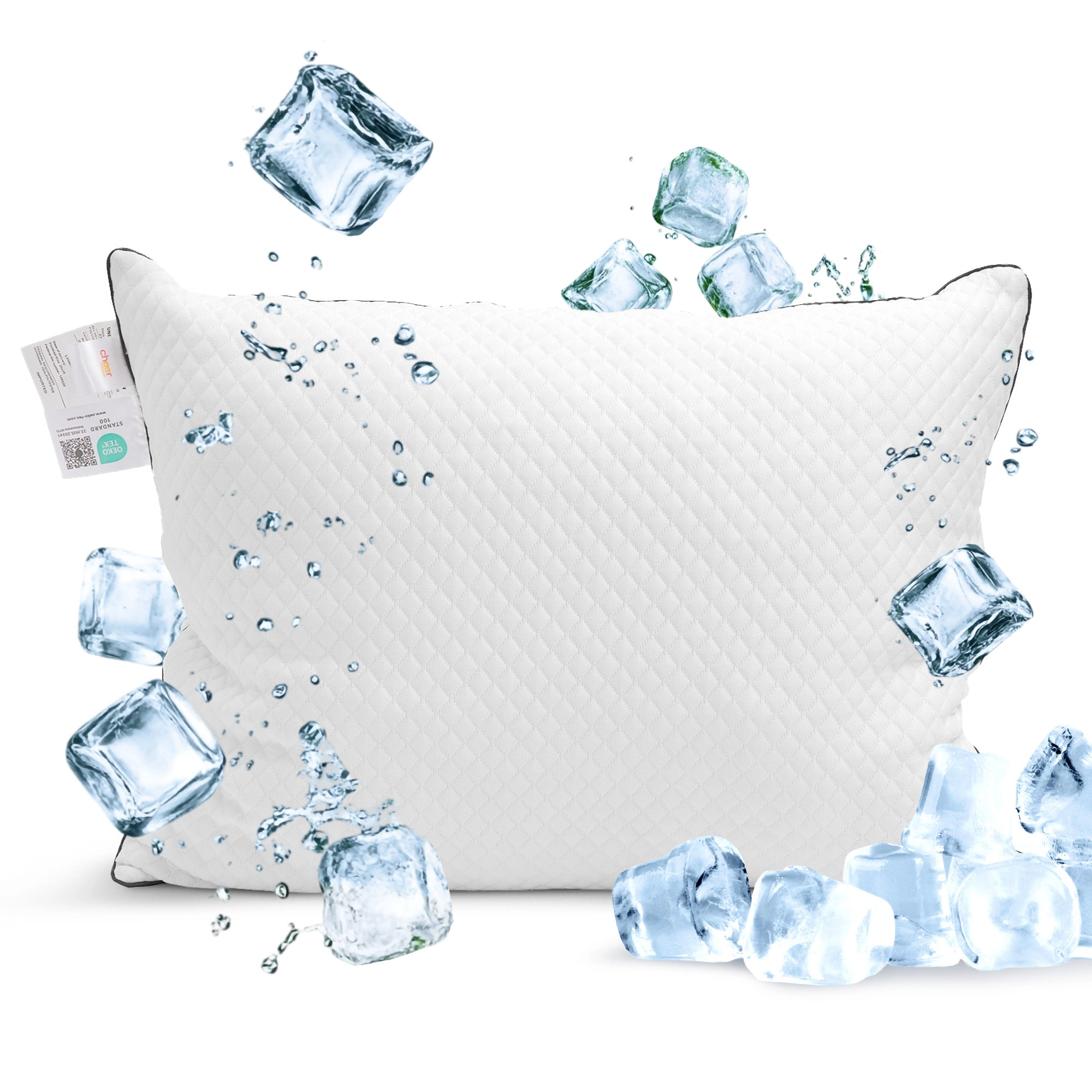 Cheer Collection Cooling Ice Fiber Pillow with Plush Foam Blend
