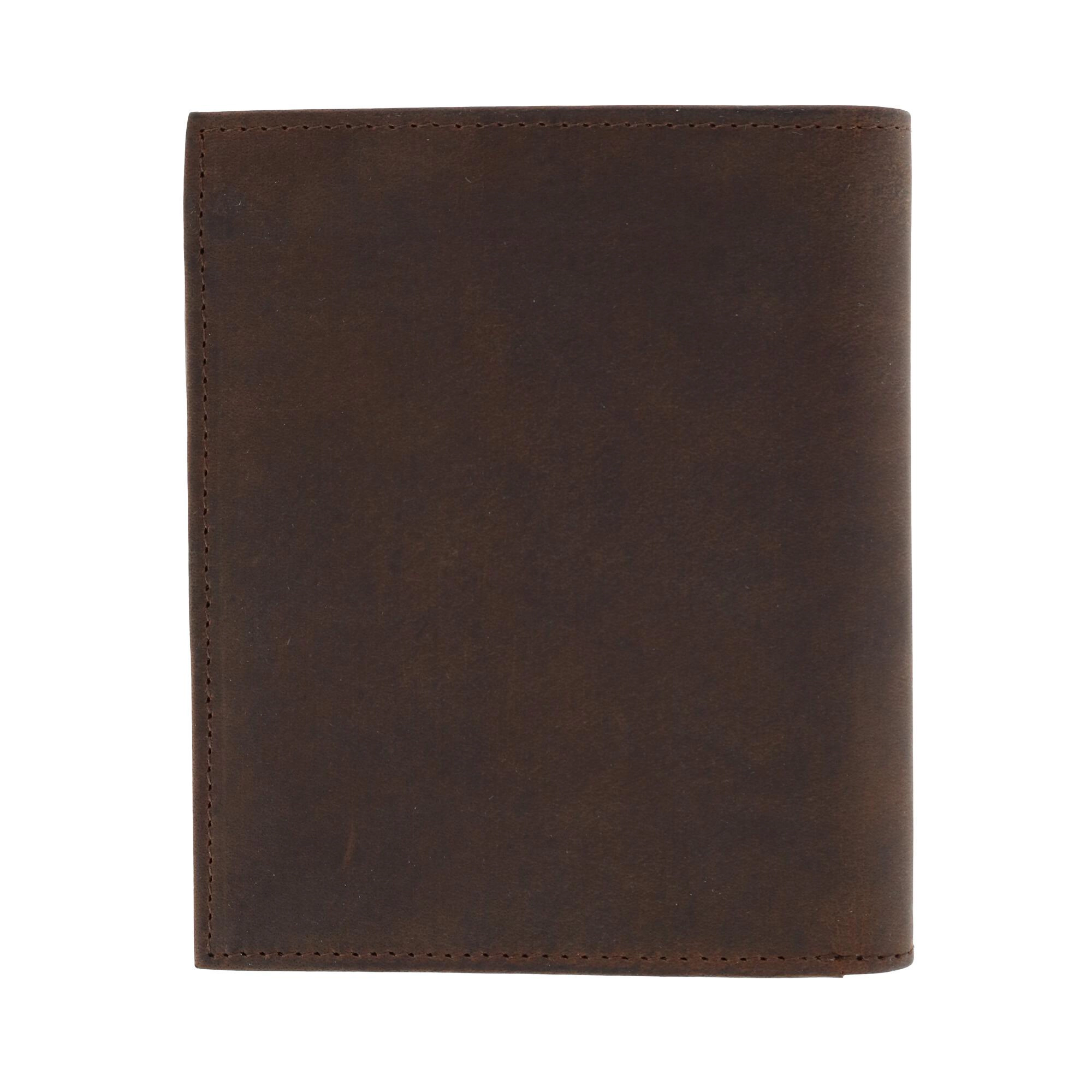 CTM Men's Distressed Hunter Leather RFID Hipster Wallet