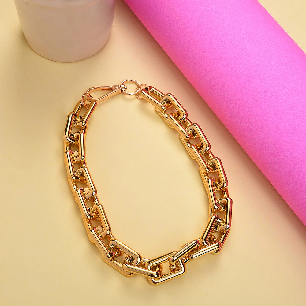 SOHI Women's Gold Link Chain Necklace