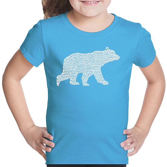 LA Pop Art Girls Word Art T-Shirt - Mama Bear