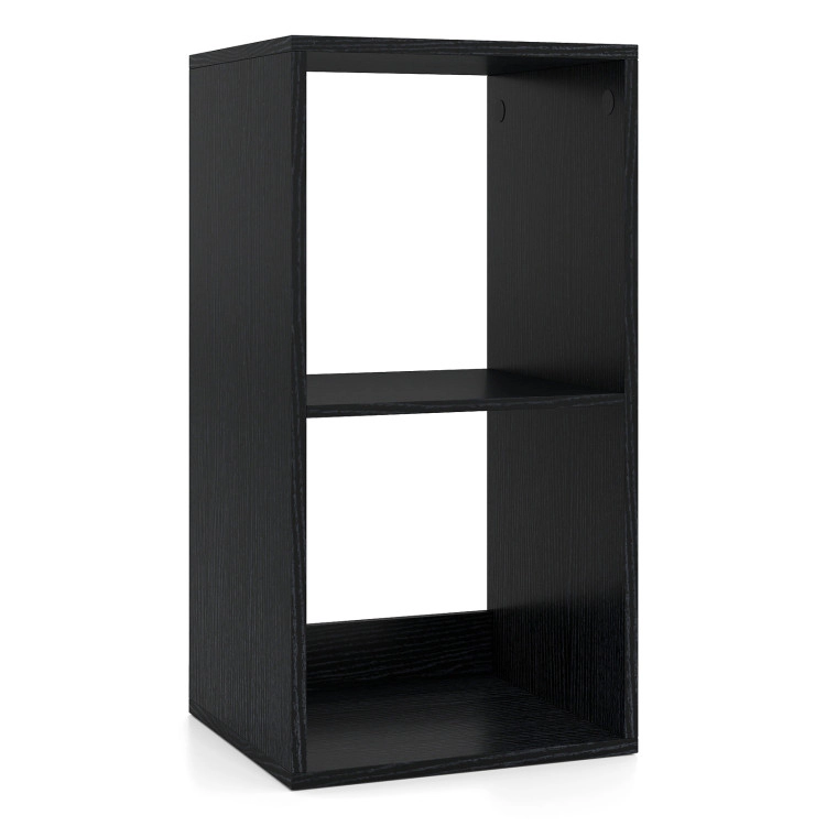 Hivvago 2 Cube Bookshelf with Back Guardrail for Living Room Bedroom