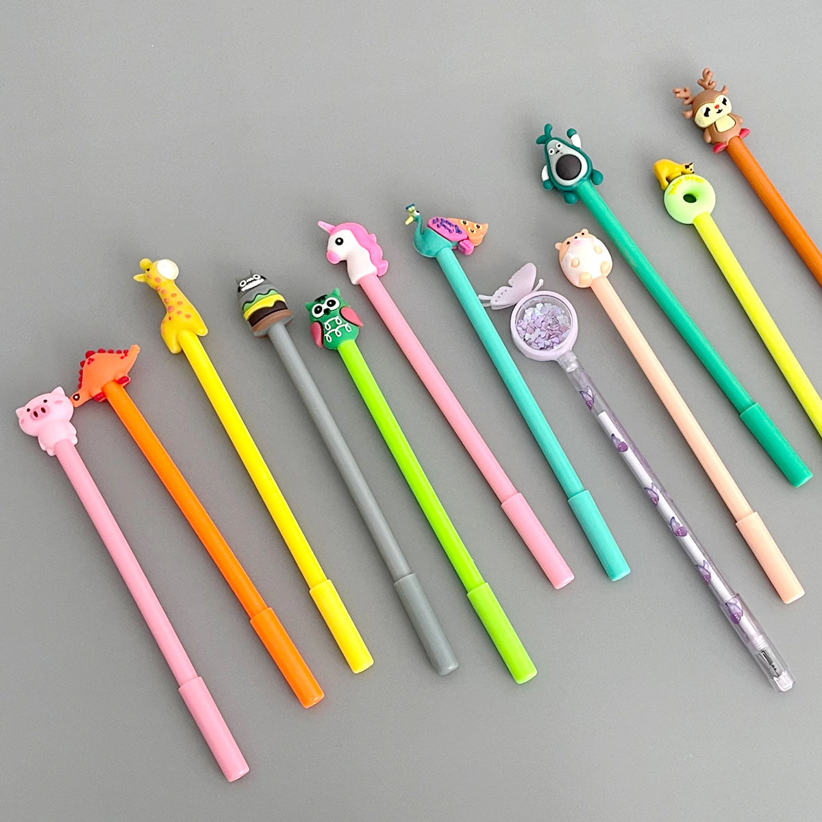 Wrapables Cute Critters Gel Pens for School and Office, Set of 12