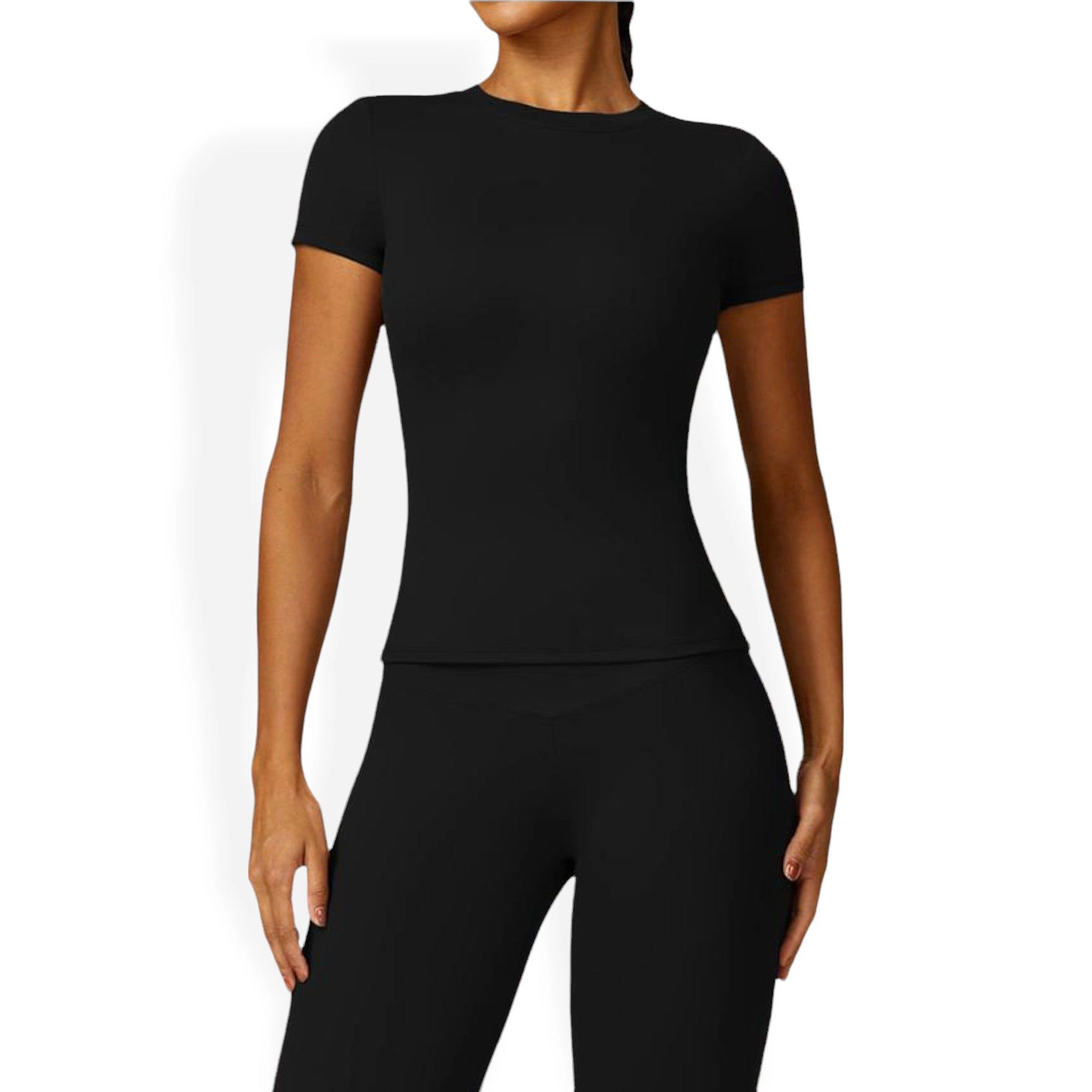 Anna-Kaci Women's Crew Neck Top Shirts with Seamless Fit and Stretch Fabric