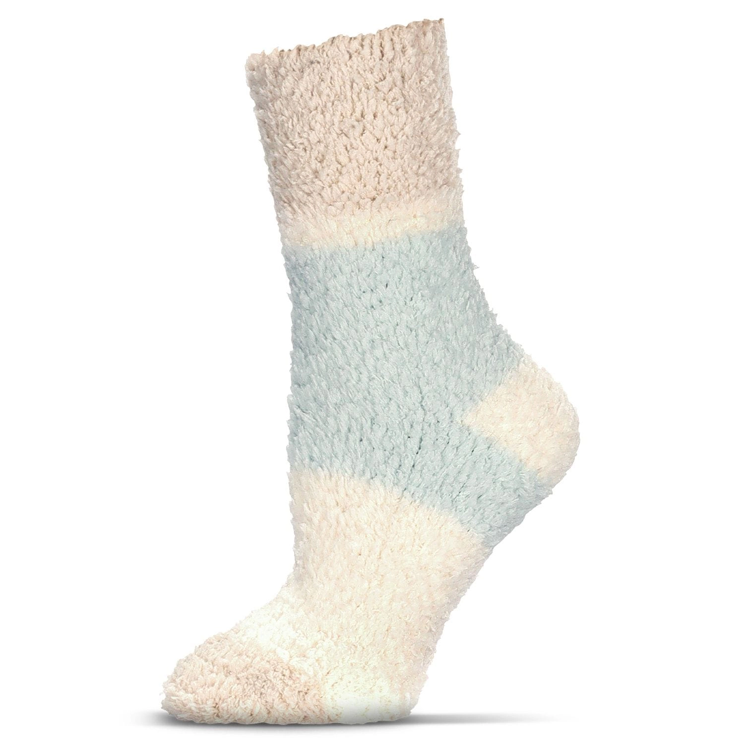MeMoi Women's Colorblock Teddy Bear Plush Crew Socks