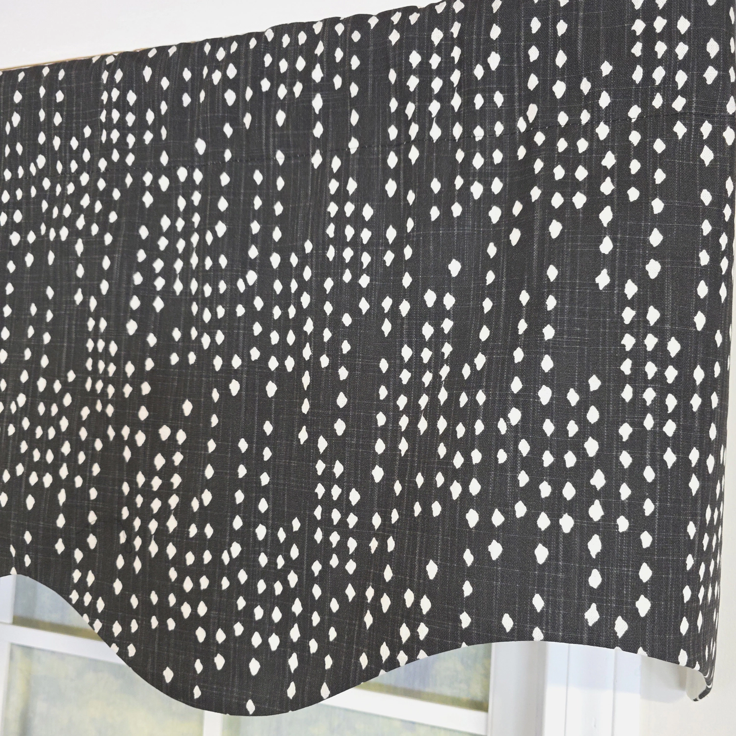RLF Home Rainfall Regal 100% Cotton Rod Pocket Window Valance 50"x17" Silver