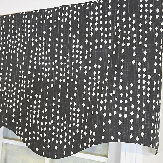 RLF Home Rainfall Regal 100% Cotton Rod Pocket Window Valance 50"x17" Silver