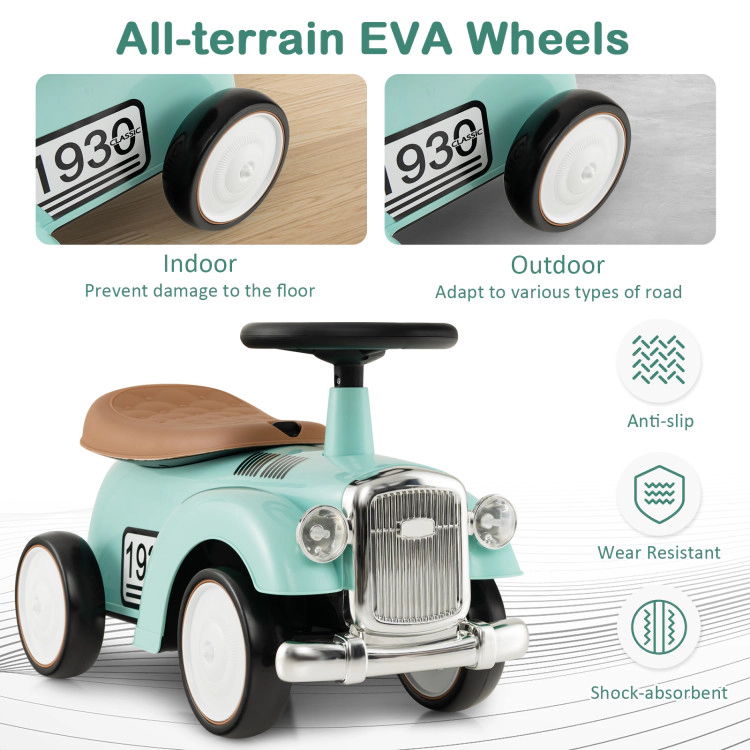 Hivvago Kids Sit to Stand Vehicle with Working Steering Wheel and Under Seat Storage