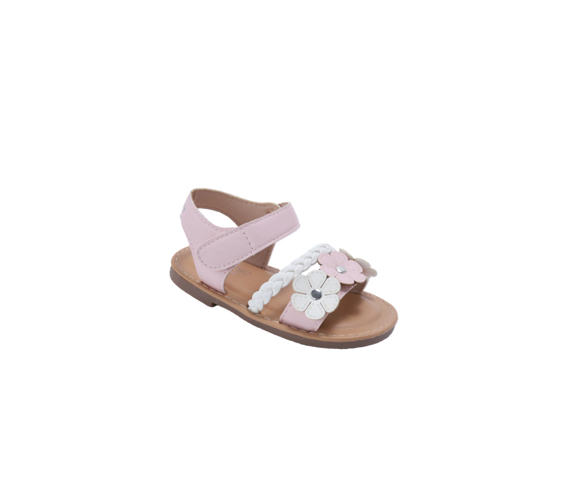 bebe Toddler Girl's Strappy Sandals with Floral Applique
