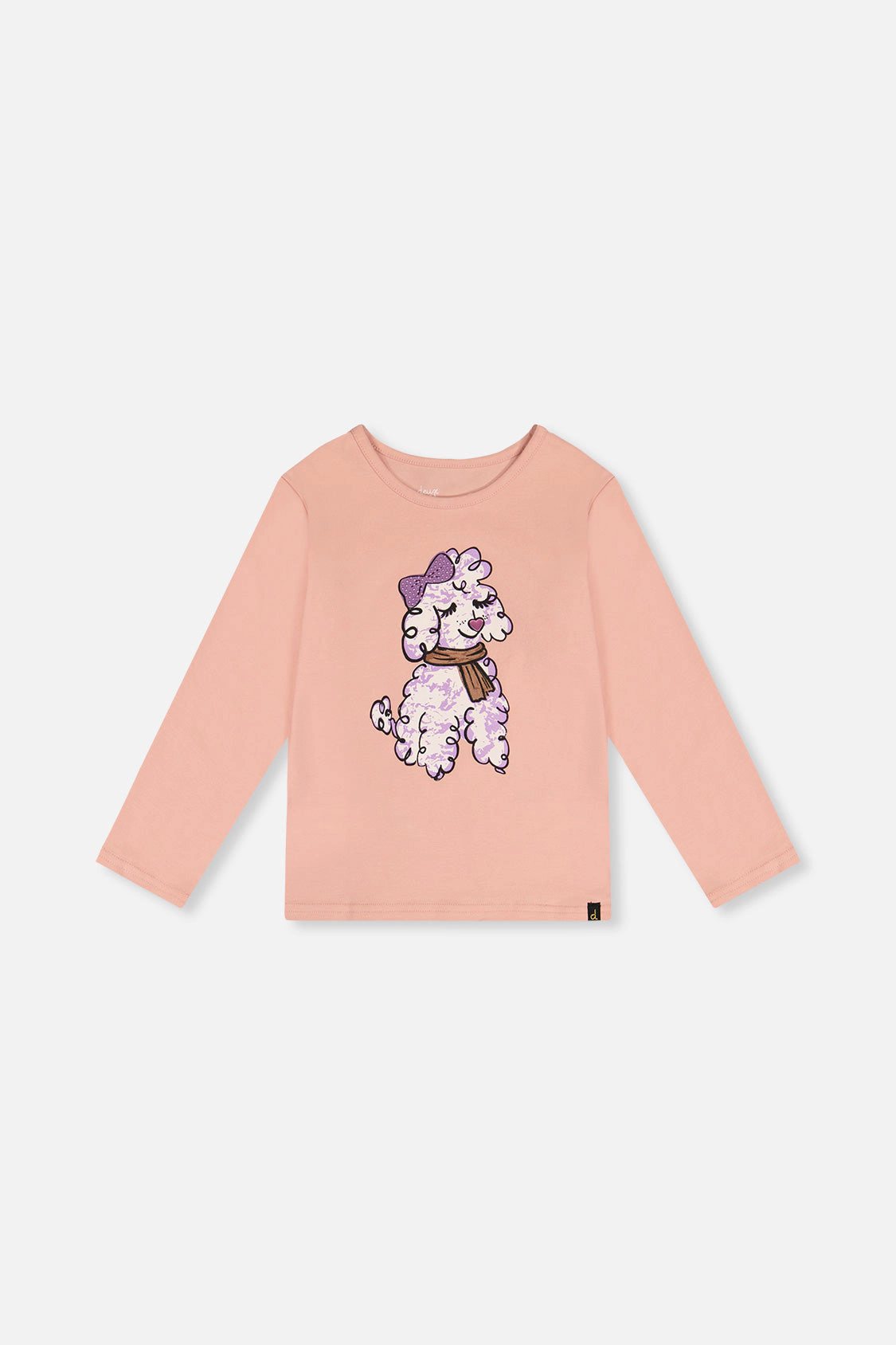 Deux par Girls Fluffy Poodle Graphic Organic Cotton Long Sleeve T-Shirt