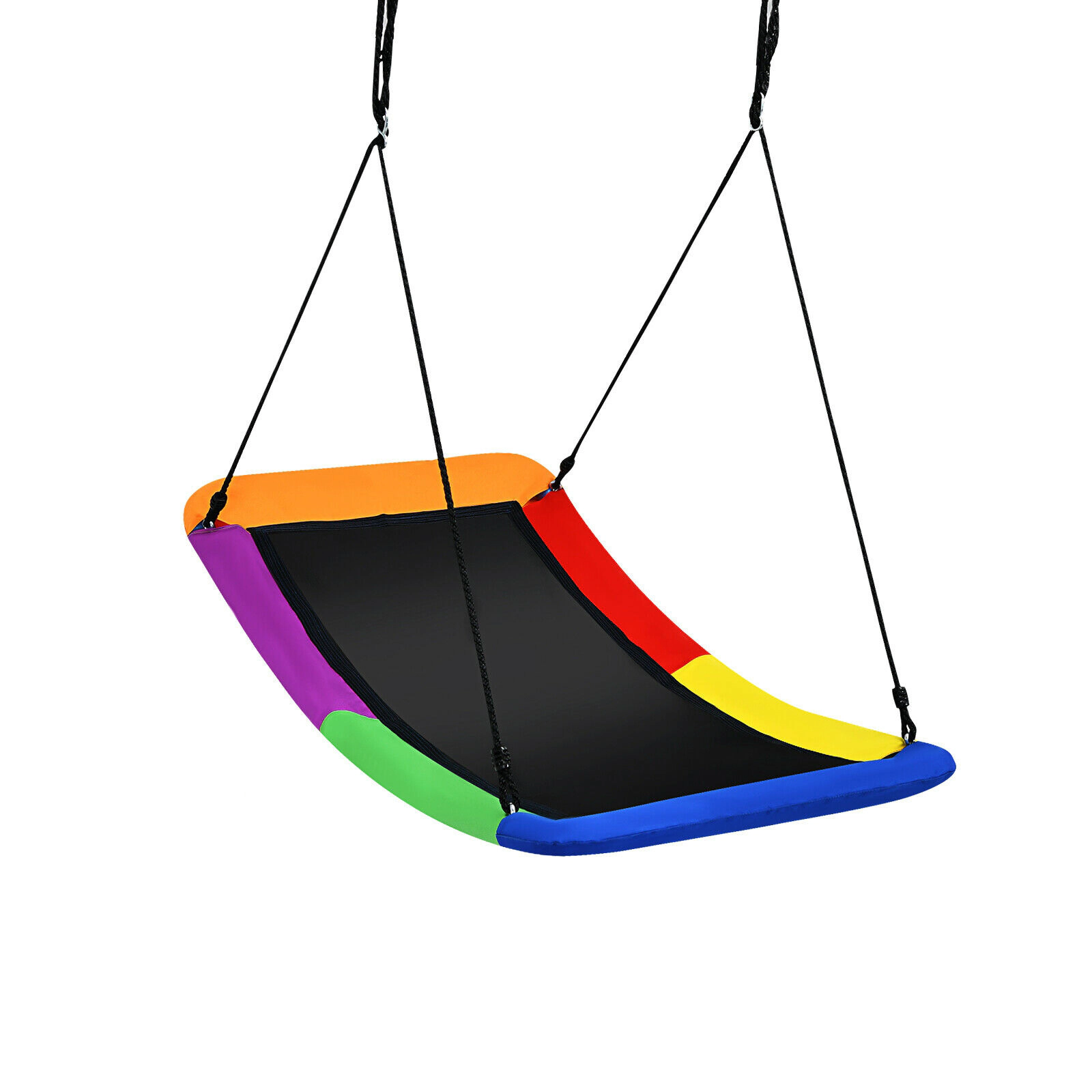 SUGIFT 60 x 32 in Platform Swing with 700 lb Capacity, Adjustable Rope and Padded Steel Frame