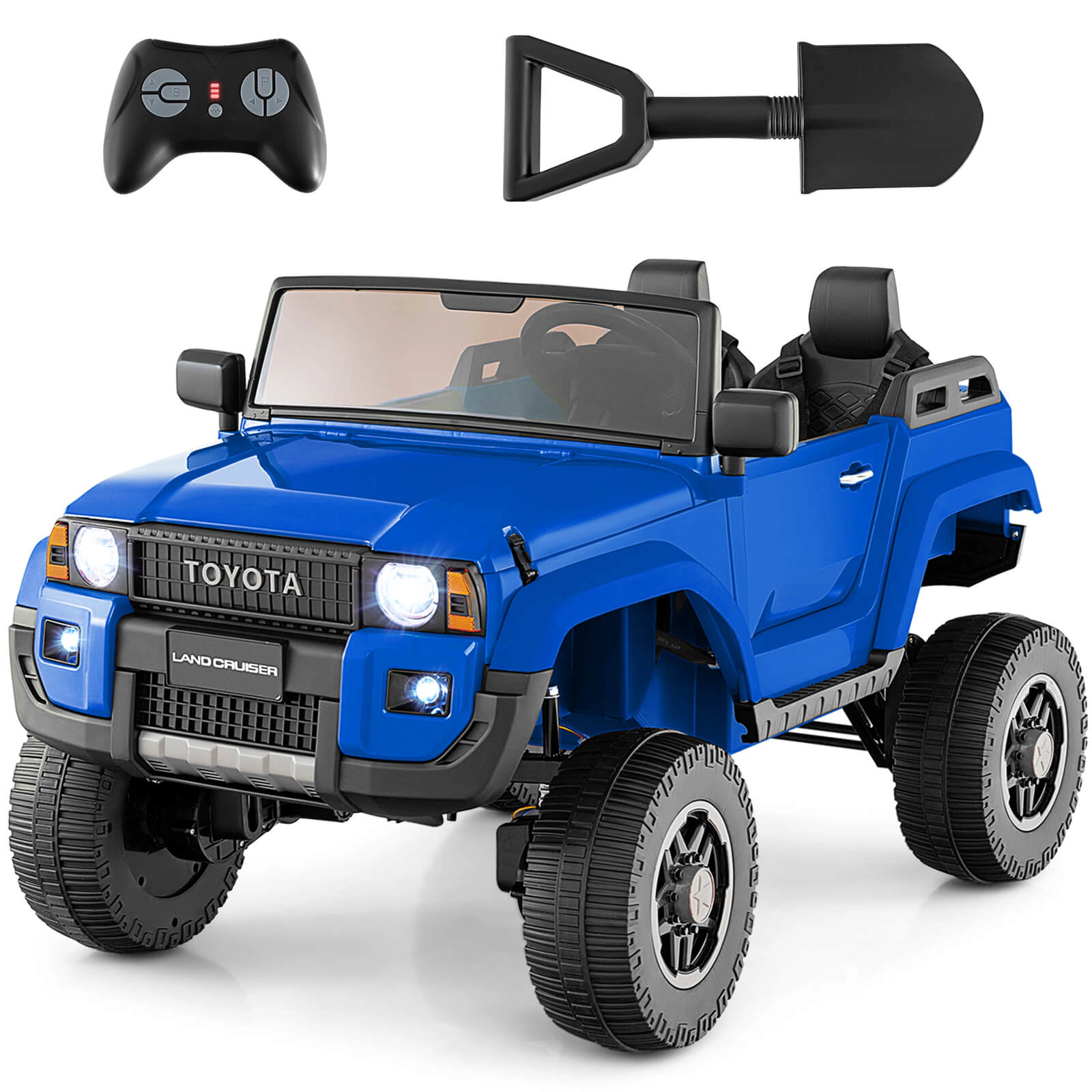 Costway 24V 2 Seater Ride on Car for Kids Licensed Toyota LC250 Truck with Remote