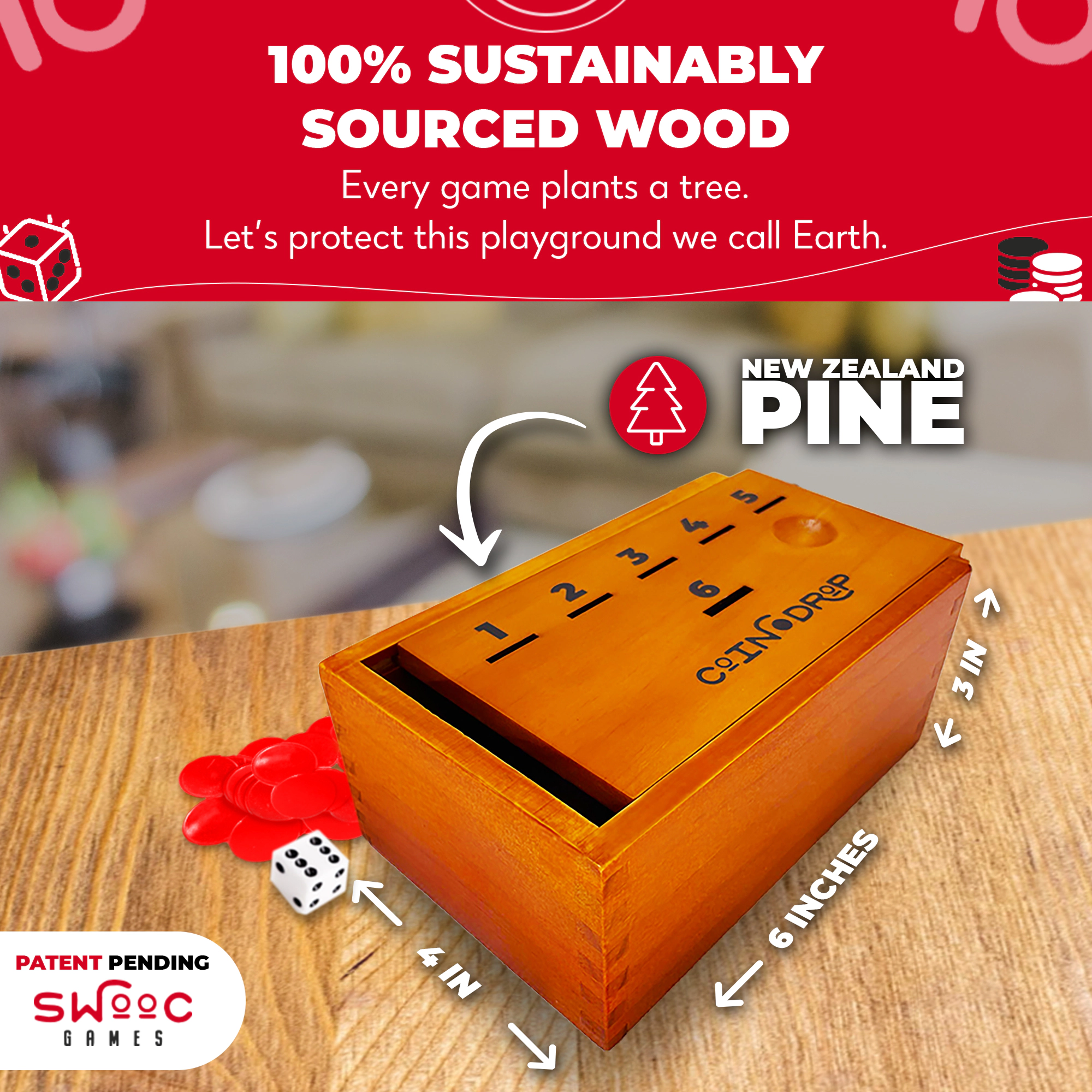 Swooc Games | Coin Drop™ | Simple + Strategic Dice Game