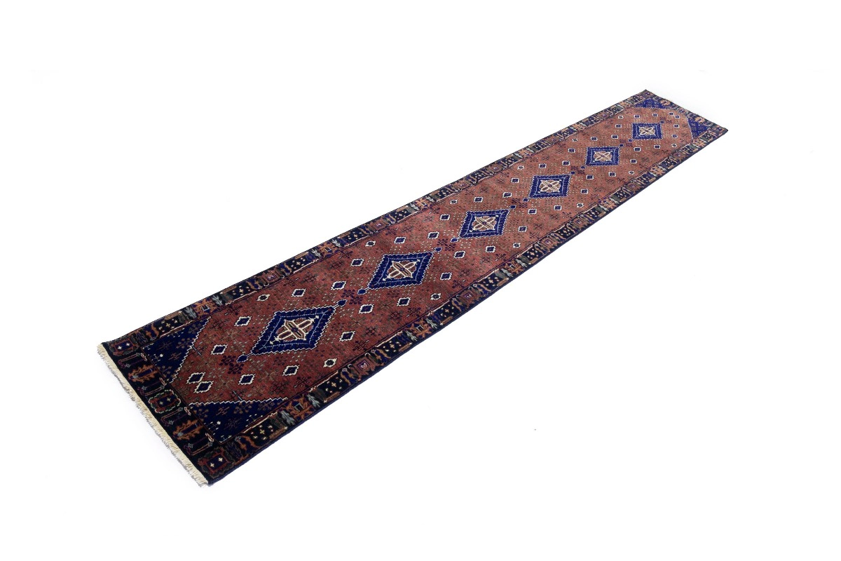 Magic Rugs Rust & Navy Tribal 2'5X14 Indo-Joshaghan Oriental Runner Rug