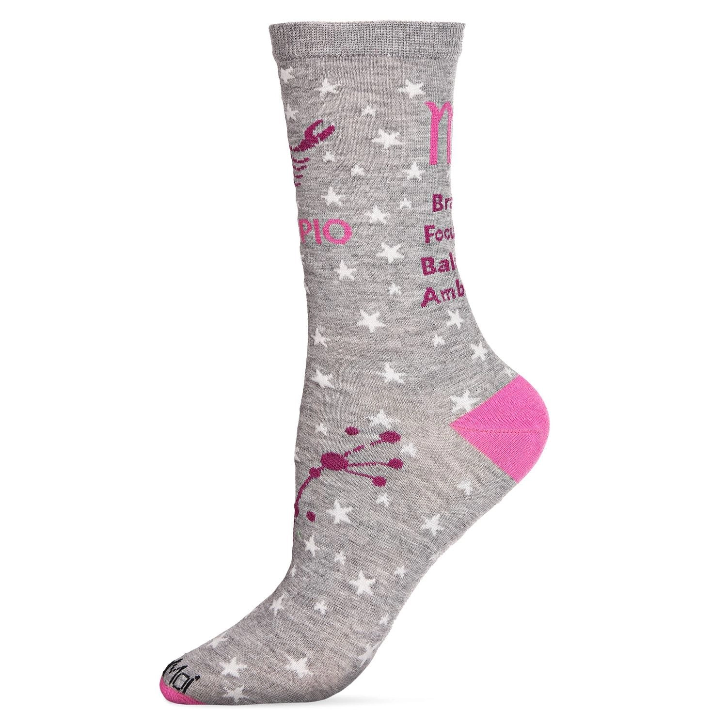 MeMoi Women's Scorpio Zodiac Sign Crew Socks