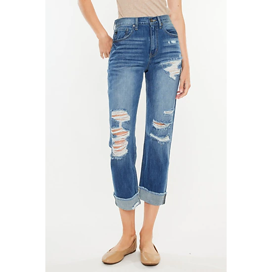 KanCan Women's Essentials High Rise Straight Leg Jeans Eloise
