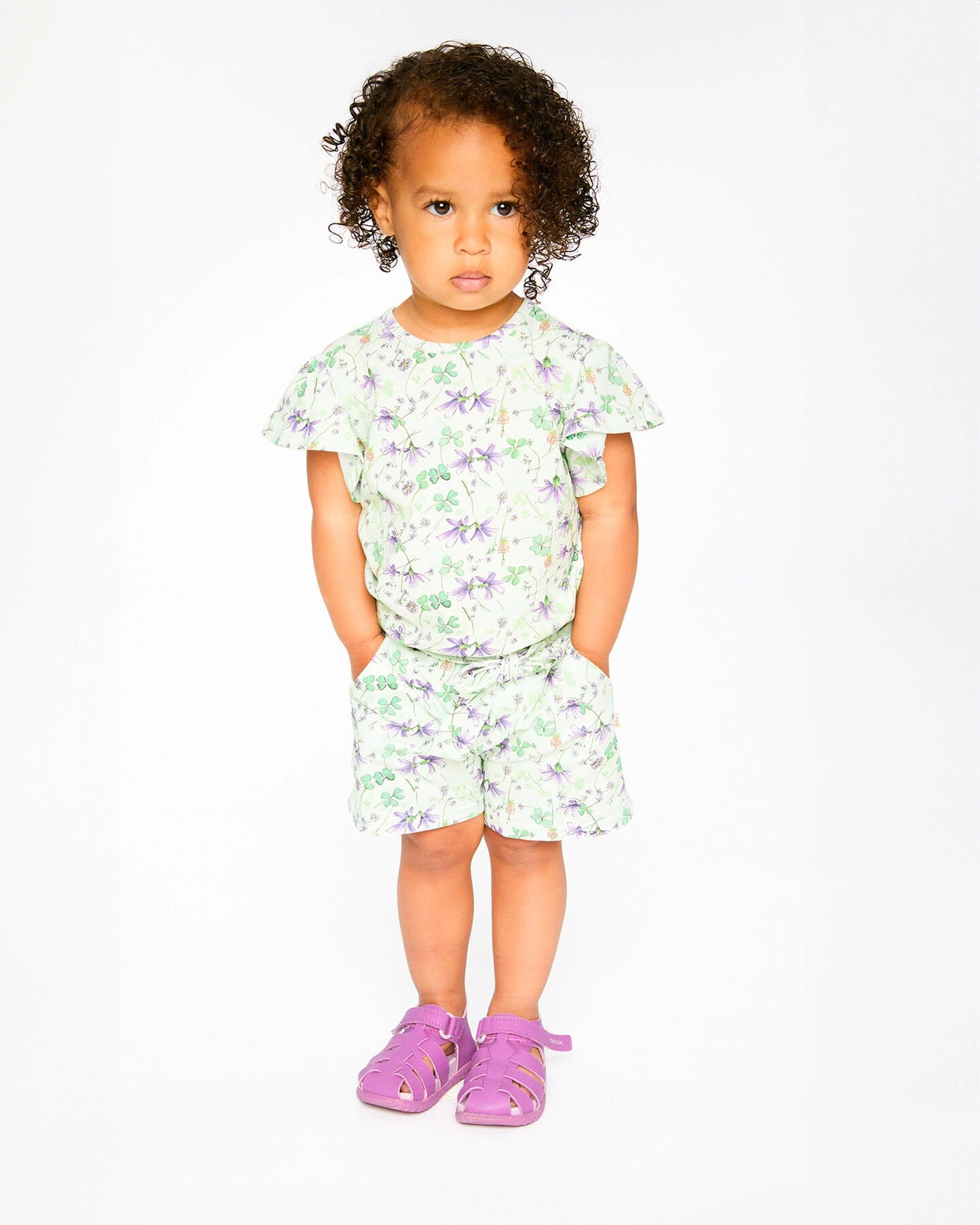 Deux par Girls Tencel Rayon Jersey Tie-Front Elastic Waist Slant Pocket Shorts