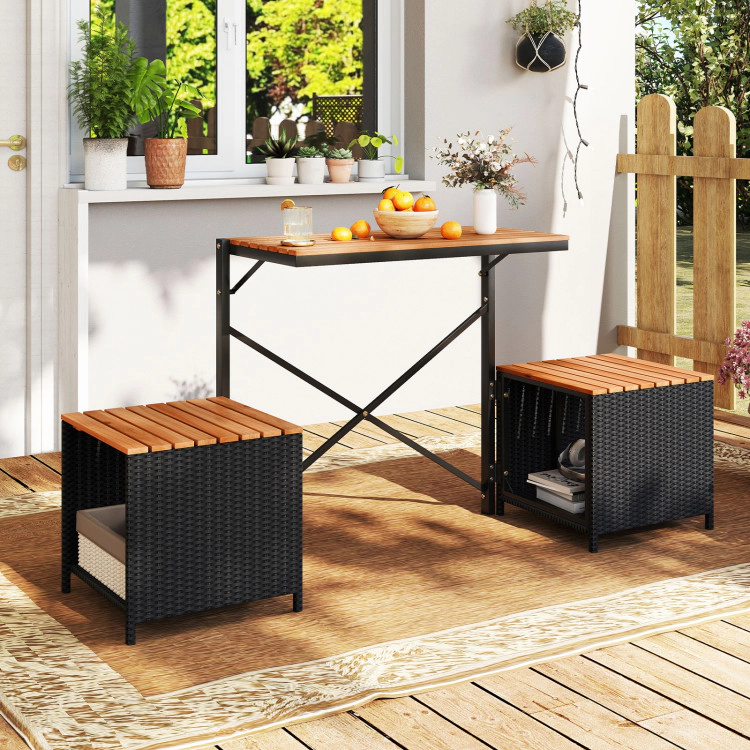 Hivvago 2-In-1 Transforming Picnic Table And Chairs Set With Storage
