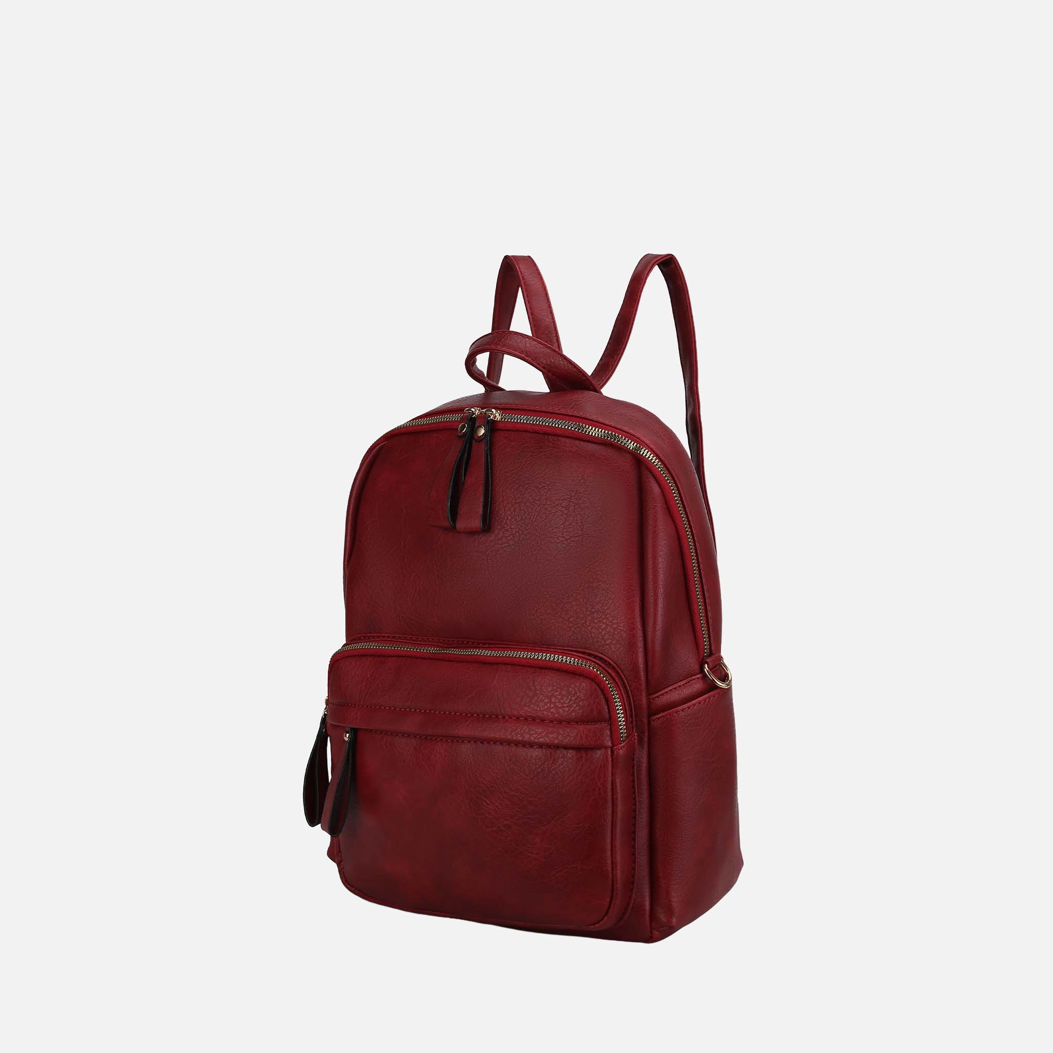 Mia K Collection Yolane Convertible Backpack Crossbody Bag - Faux Leather, Gold Hardware