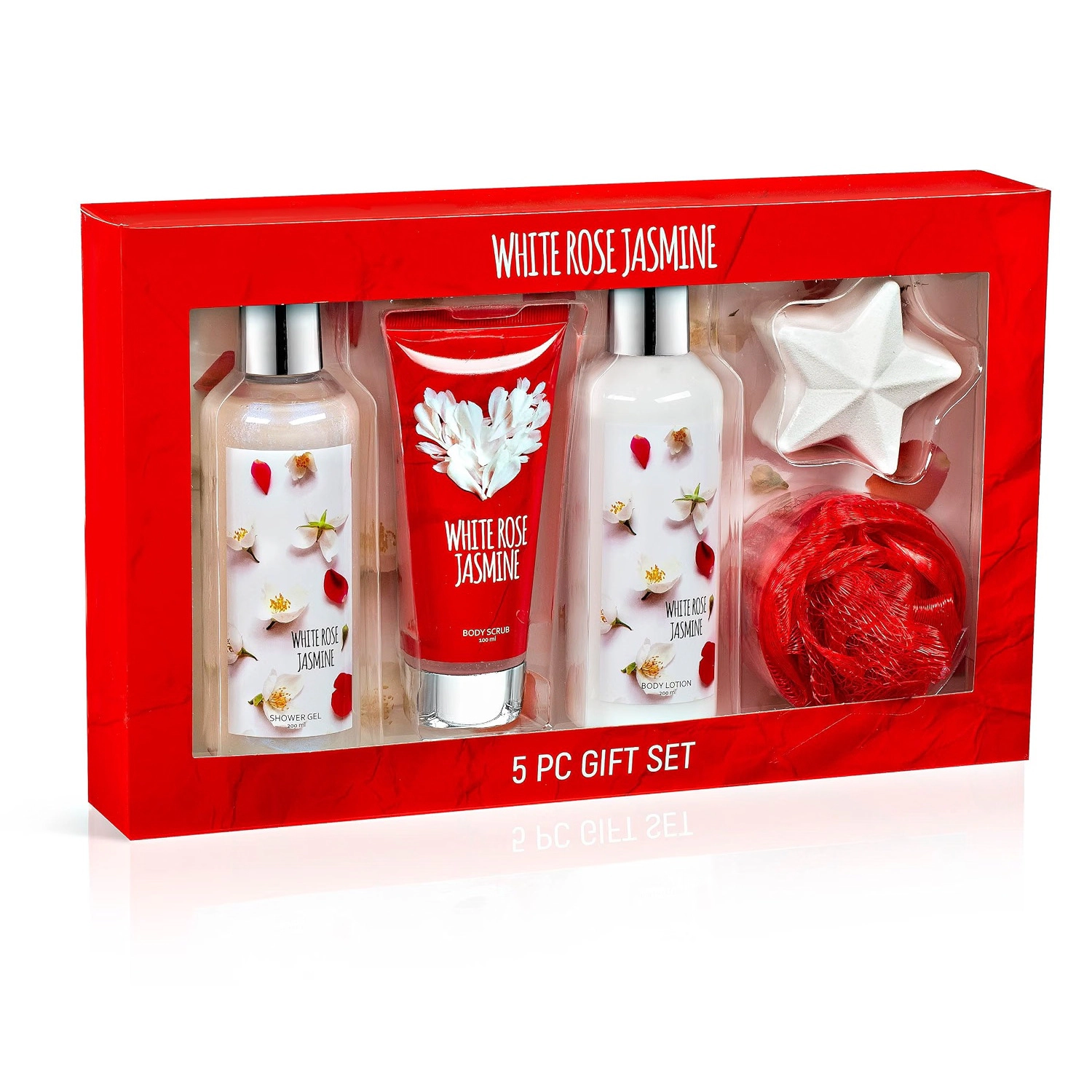Freida and Joe Women White Rose Jasmine Fragrance Bath and Body Collection Gift Box Set