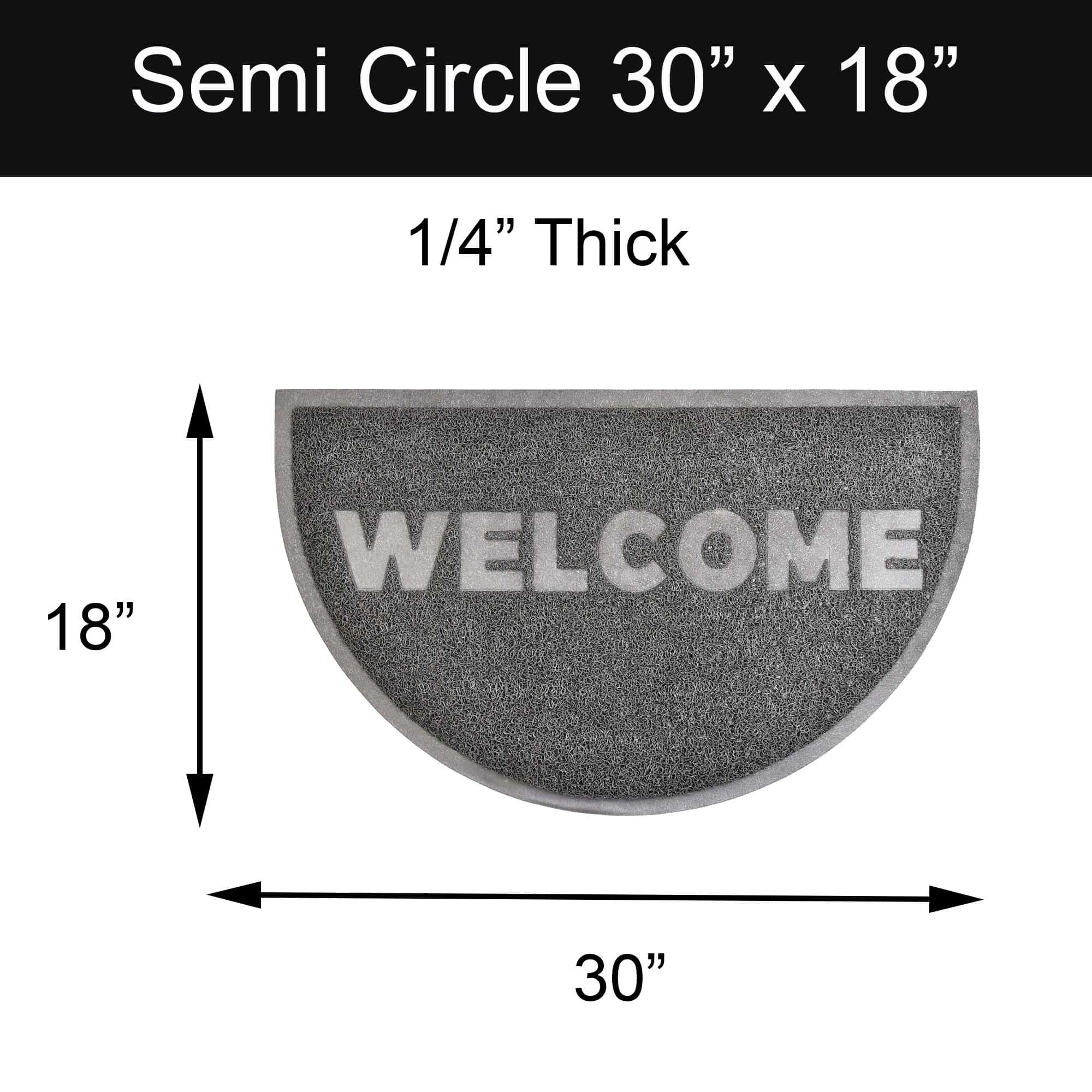 Evideco French Home Goods Gray Welcome Scraper PVC Doormat 30 x 18 Inches