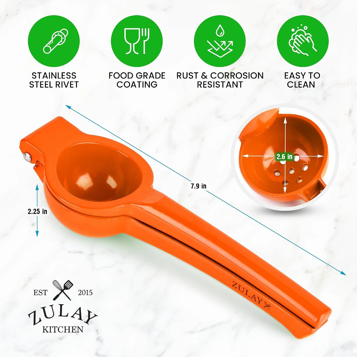 Zulay Kitchen Orange Squeezer - Single Bowl Metal Citrus Juicer Extracts Oranges In Seconds by Hydration Nation