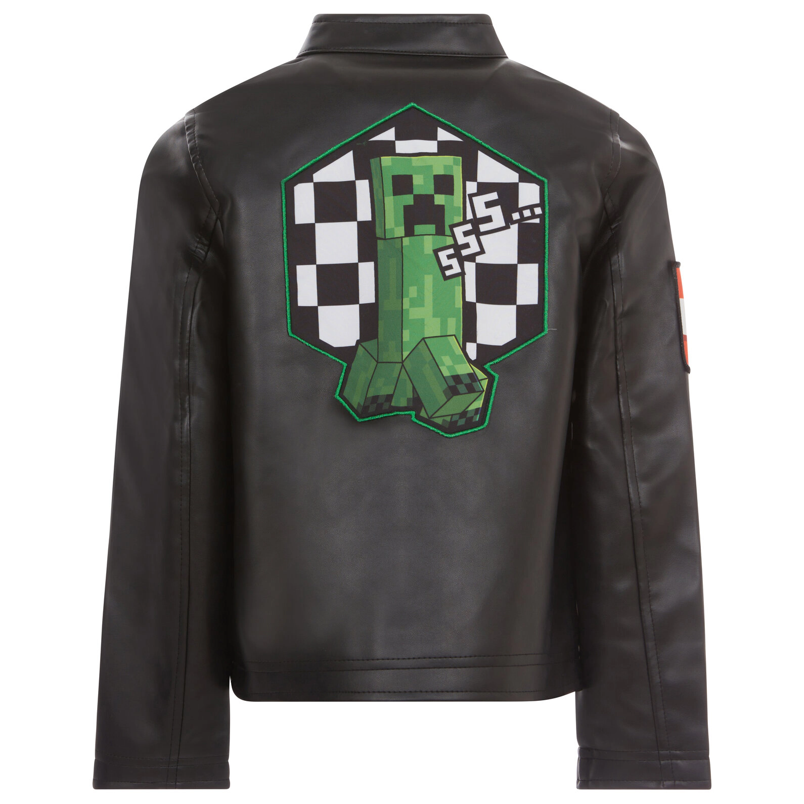 Minecraft Creeper Boys' Zip-Up Leather Jacket