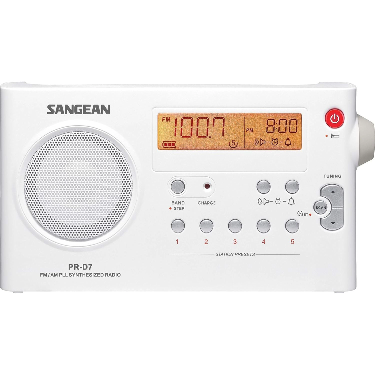 Sangean PR-D7 Portable AM/FM Rechargeable Radio with Digital Tuning