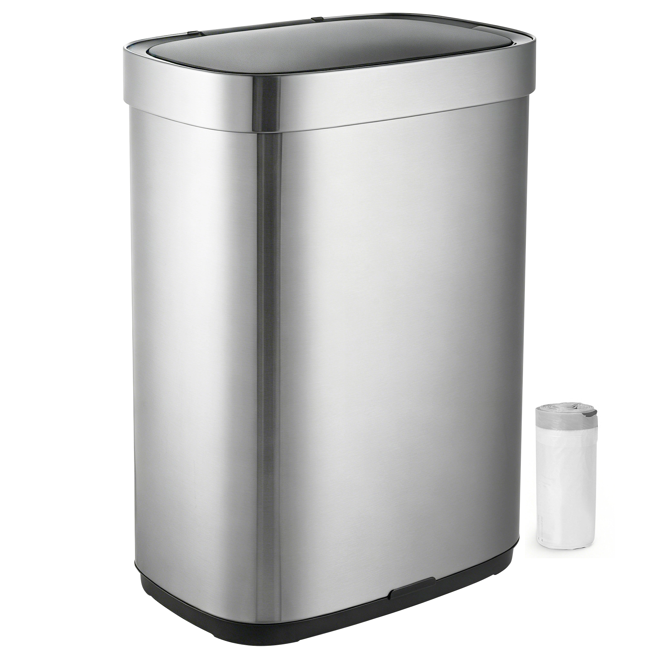 Innovaze 13 Gallon Touchless Motion Sensor Stainless Steel Kitchen Trash Can, Includes 45 Trash Bags