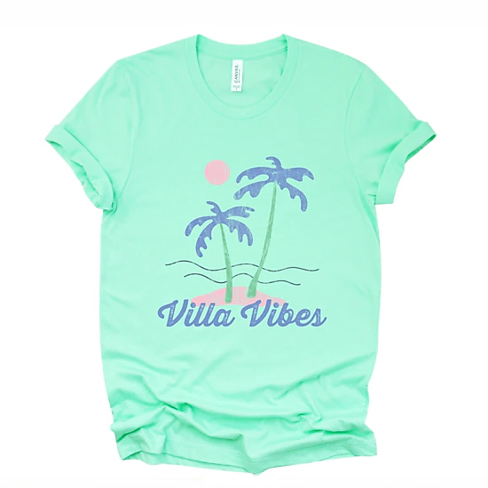 Simply Sage Market - Women's Short Sleeve Graphic T-Shirt - Villa Vibes Palm Tree