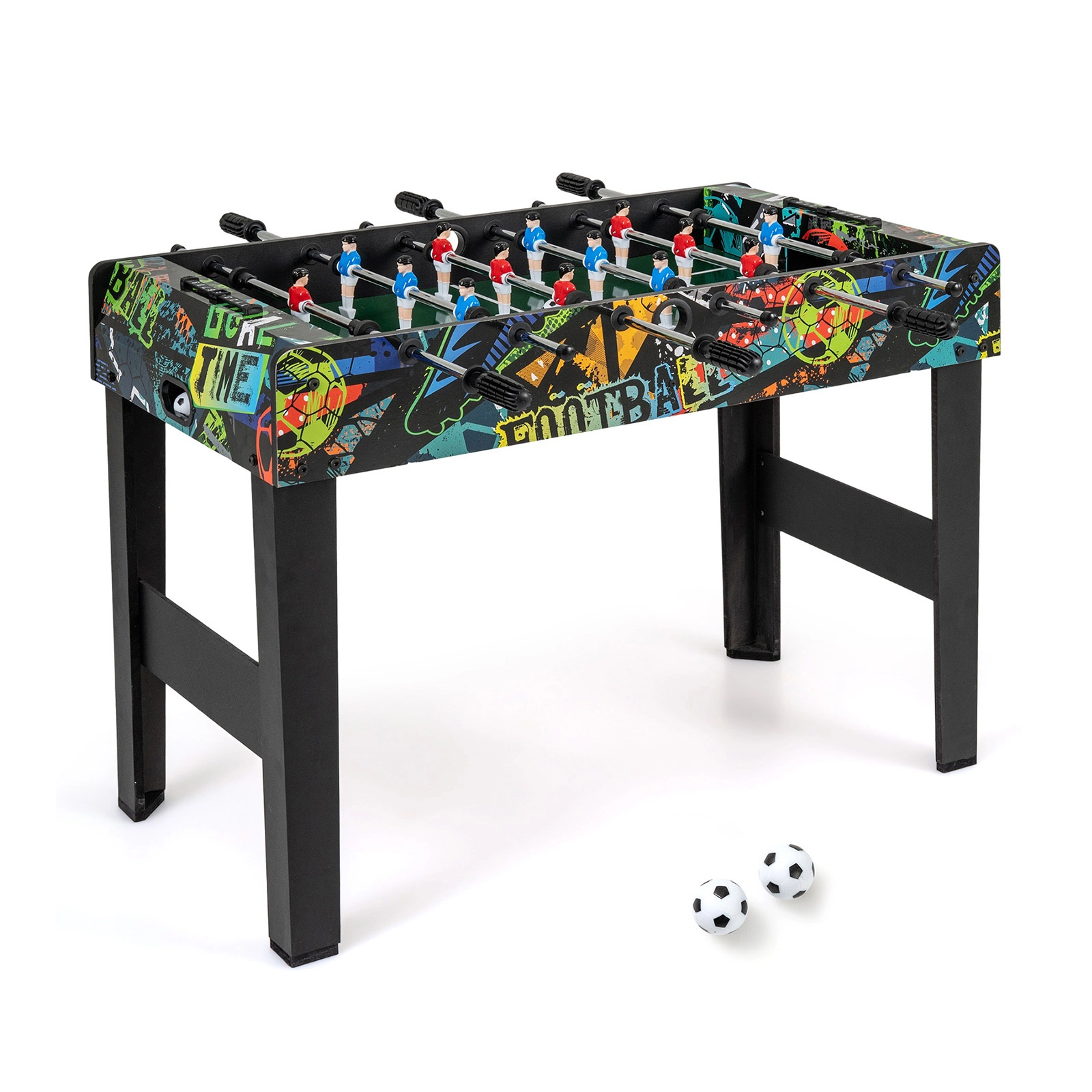 SUGIFT Black 2-in-1 Mini Foosball Soccer Table with Detachable Legs and Metal Rods 34-in W 20-in D 27-in H