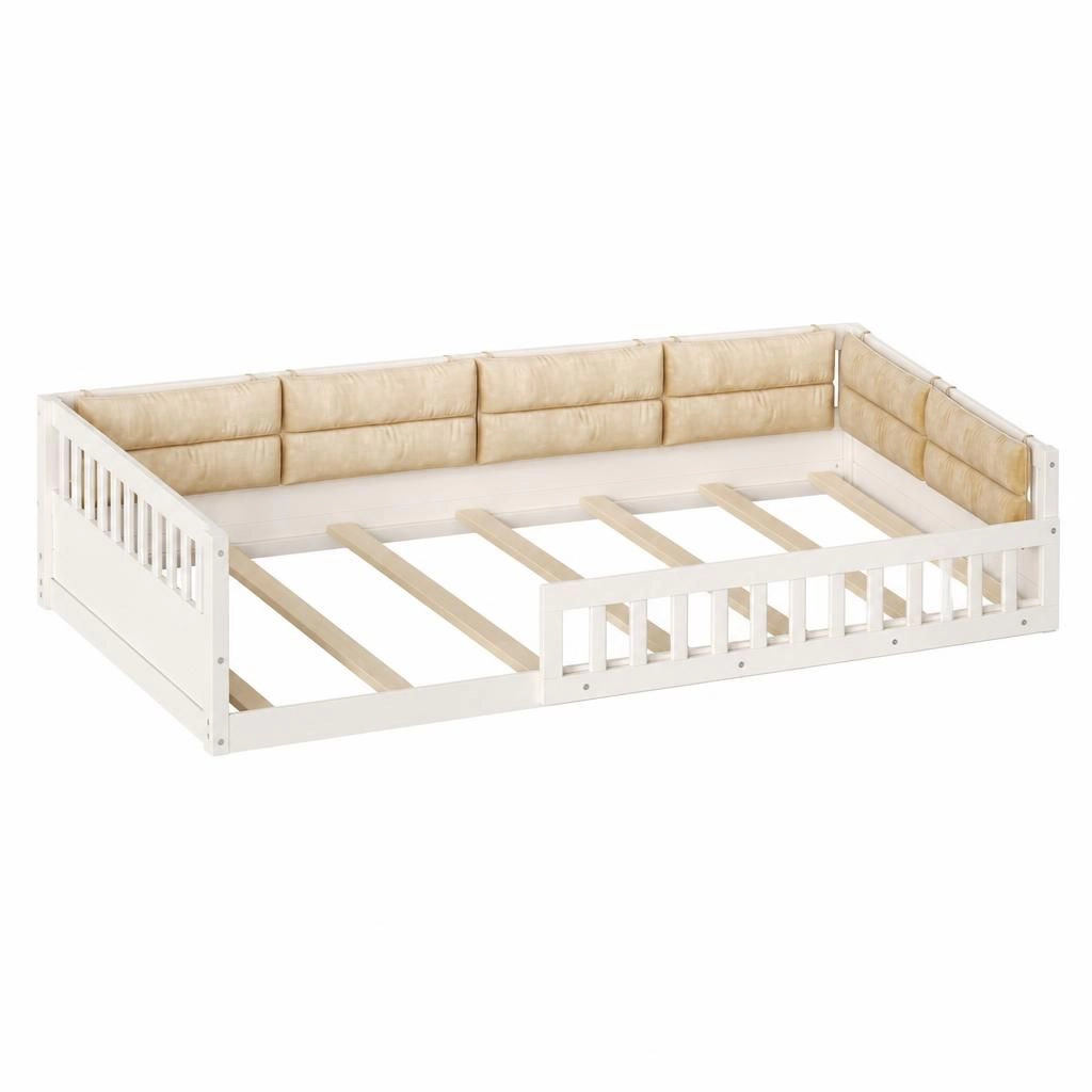 GOODSILO Full Solid Wood Low Profile Queen Bed Frame