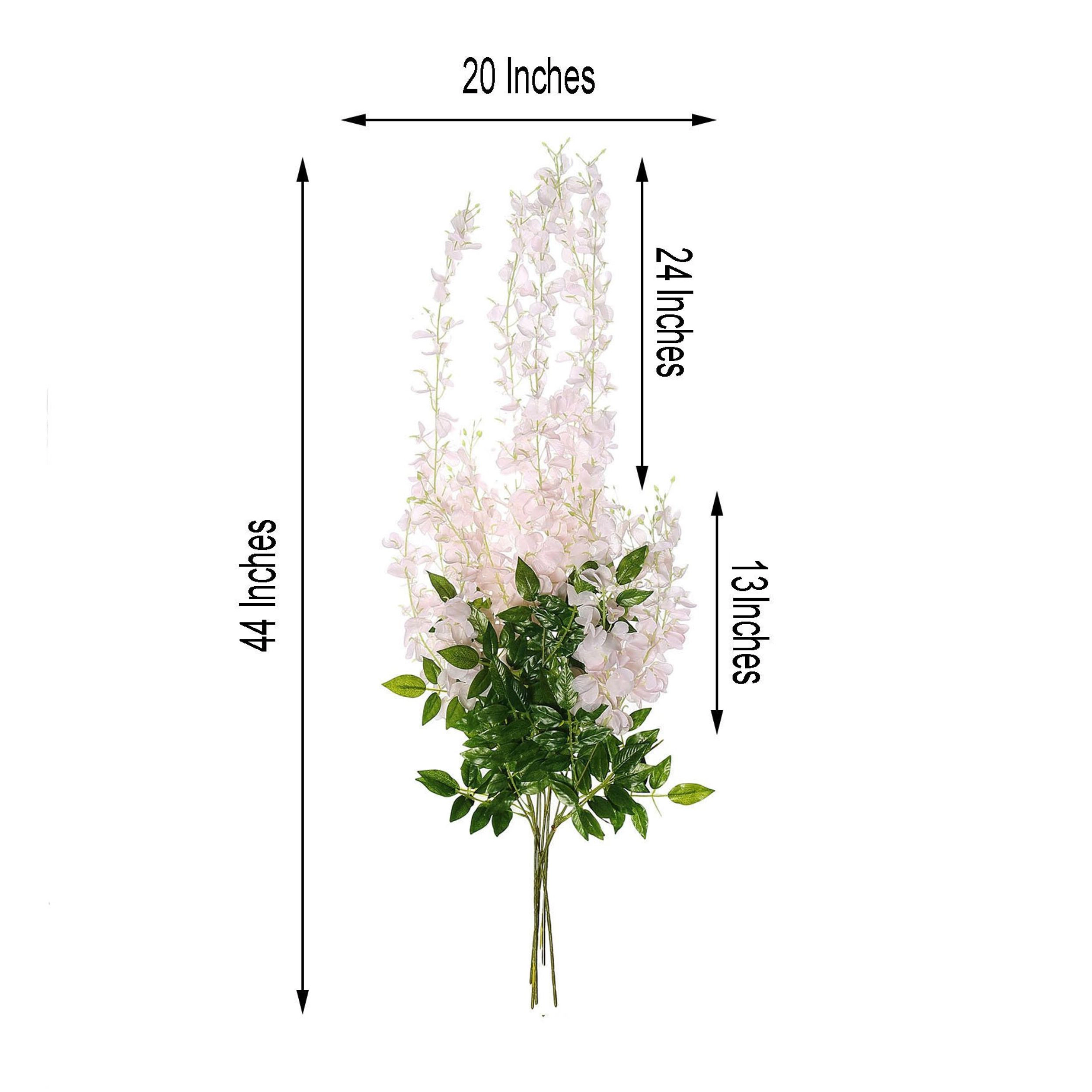 Home Collection Pack of 5 44-Inch Artificial Silk Wisteria Hanging Flower Vine Bushes