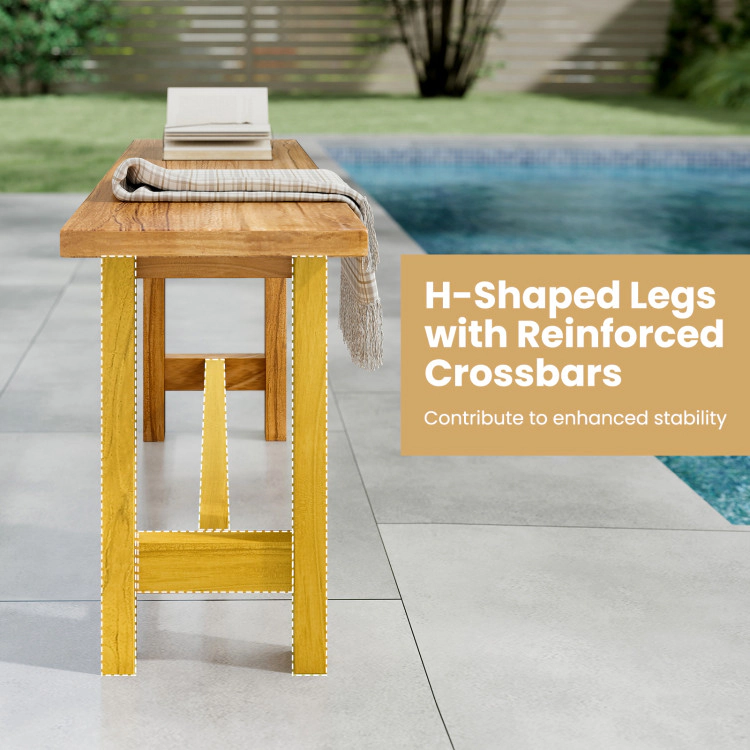 Hivvago Outdoor Teak Wood Bench For Porch Backyard And Poolside